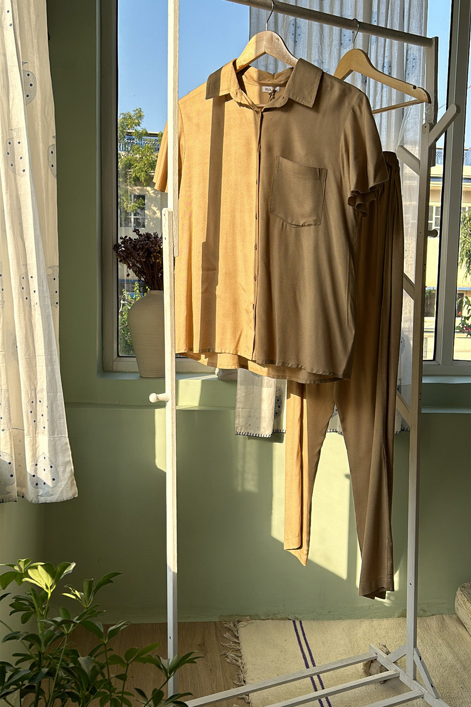 Khakhi Cotton Co-ord Set