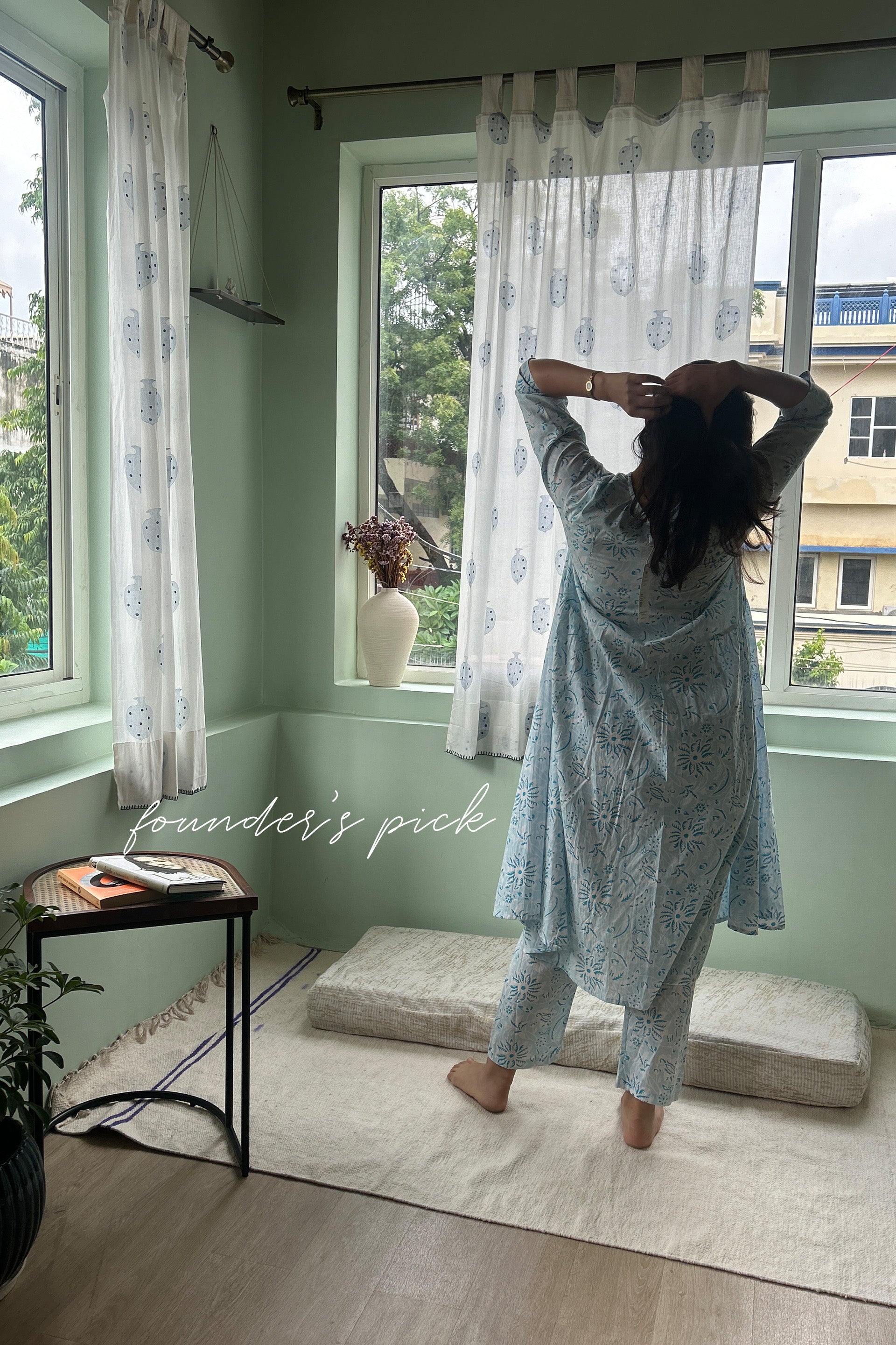 Sky Blue Soft Cotton Tunic (Set of Two)