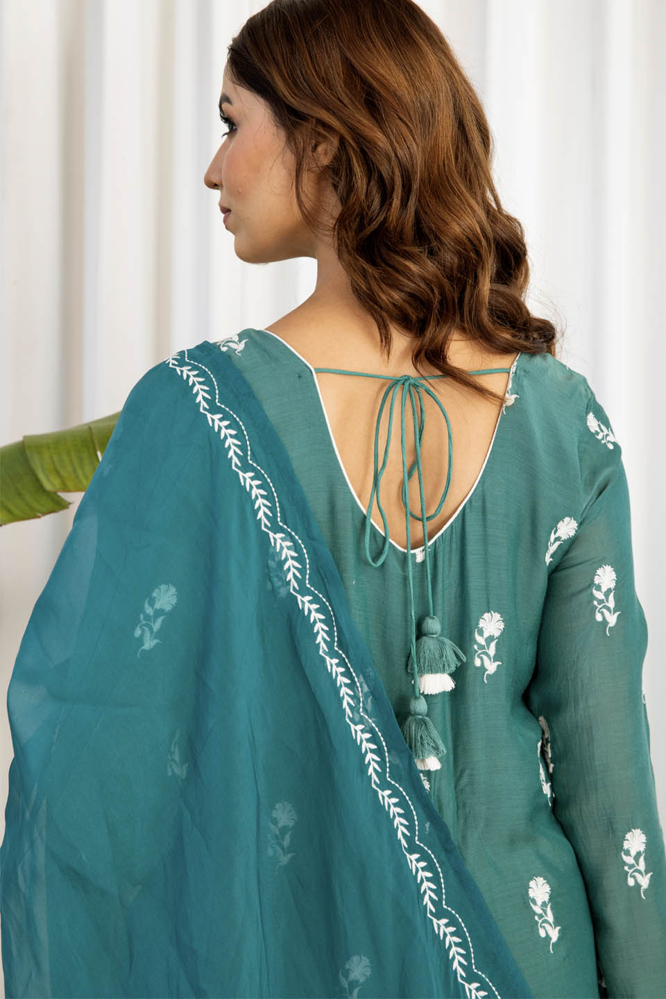 Sapphire Green Anarkali (Set of Two)