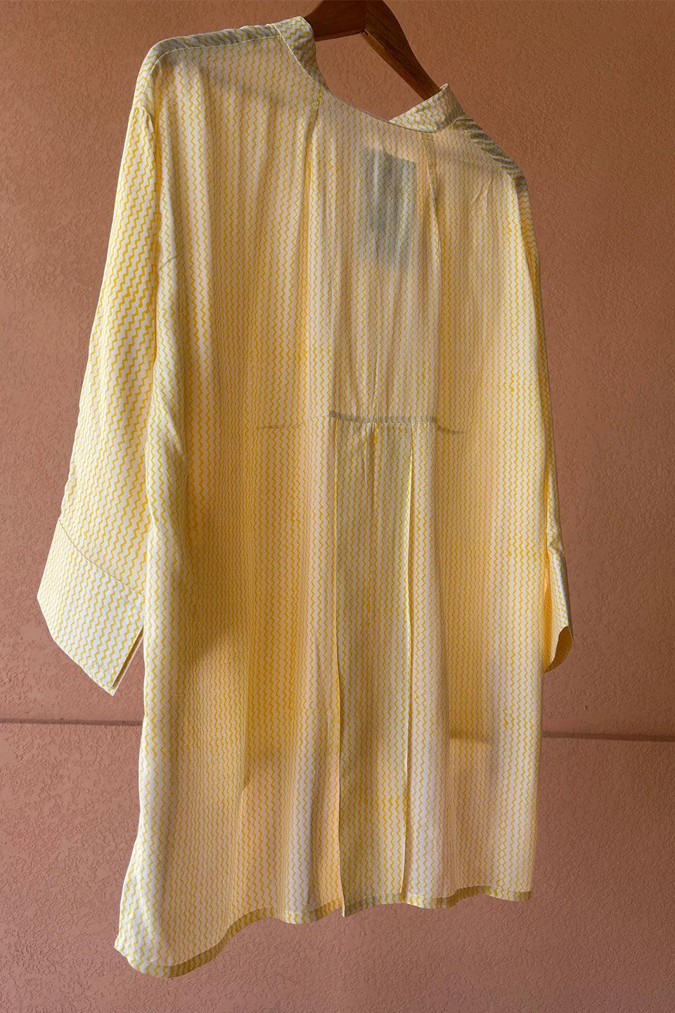 Chevron Yellow Muslin Shirt