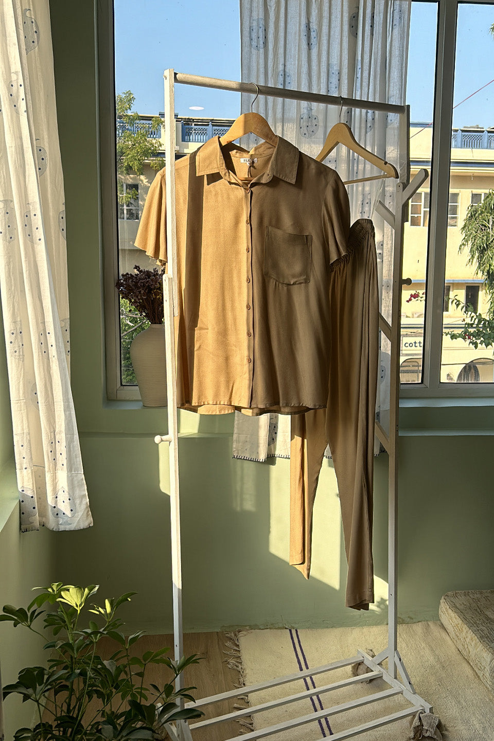 Khakhi Cotton Co-ord Set