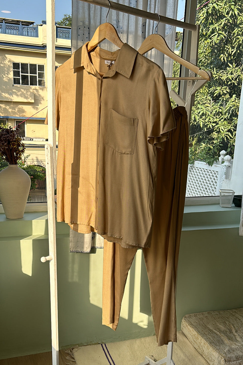 Khakhi Cotton Co-ord Set