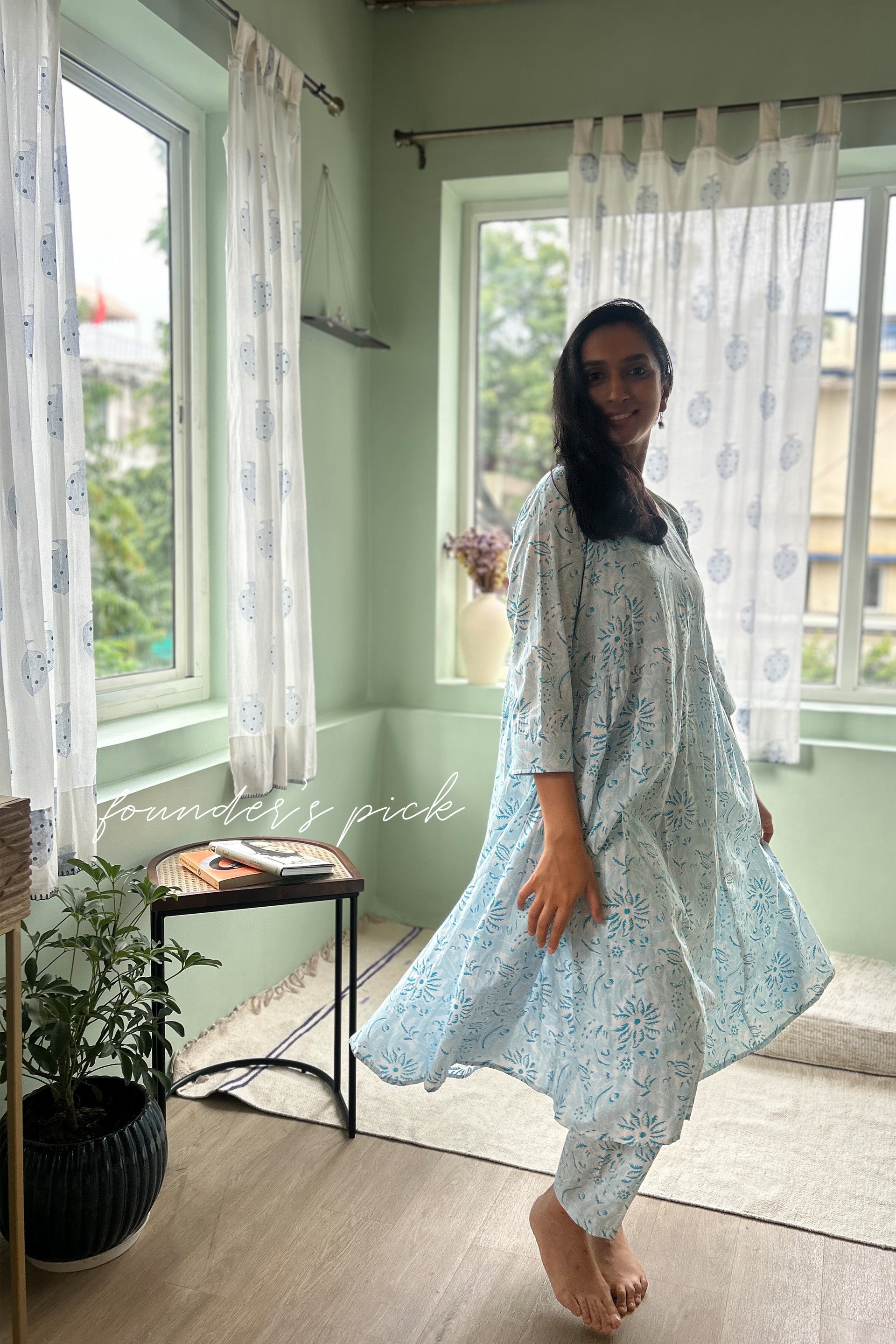 Sky Blue Soft Cotton Tunic (Set of Two)