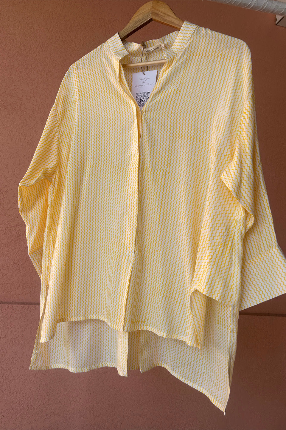 Chevron Yellow Muslin Shirt
