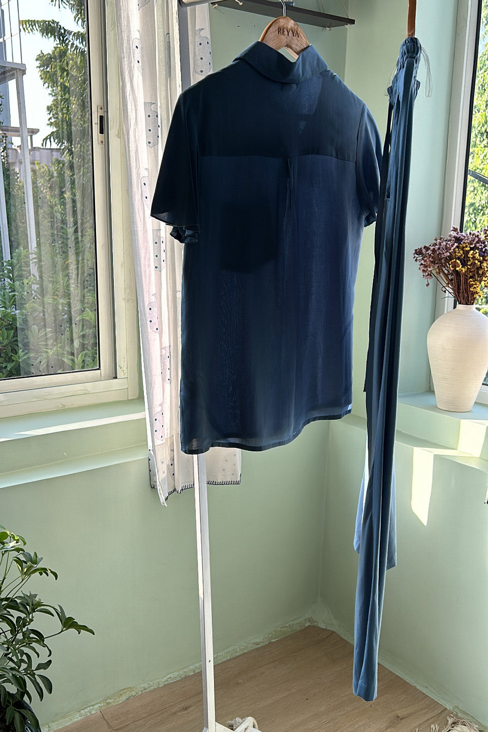 Navy Blue Cotton Co-ord Set (Set of Two)