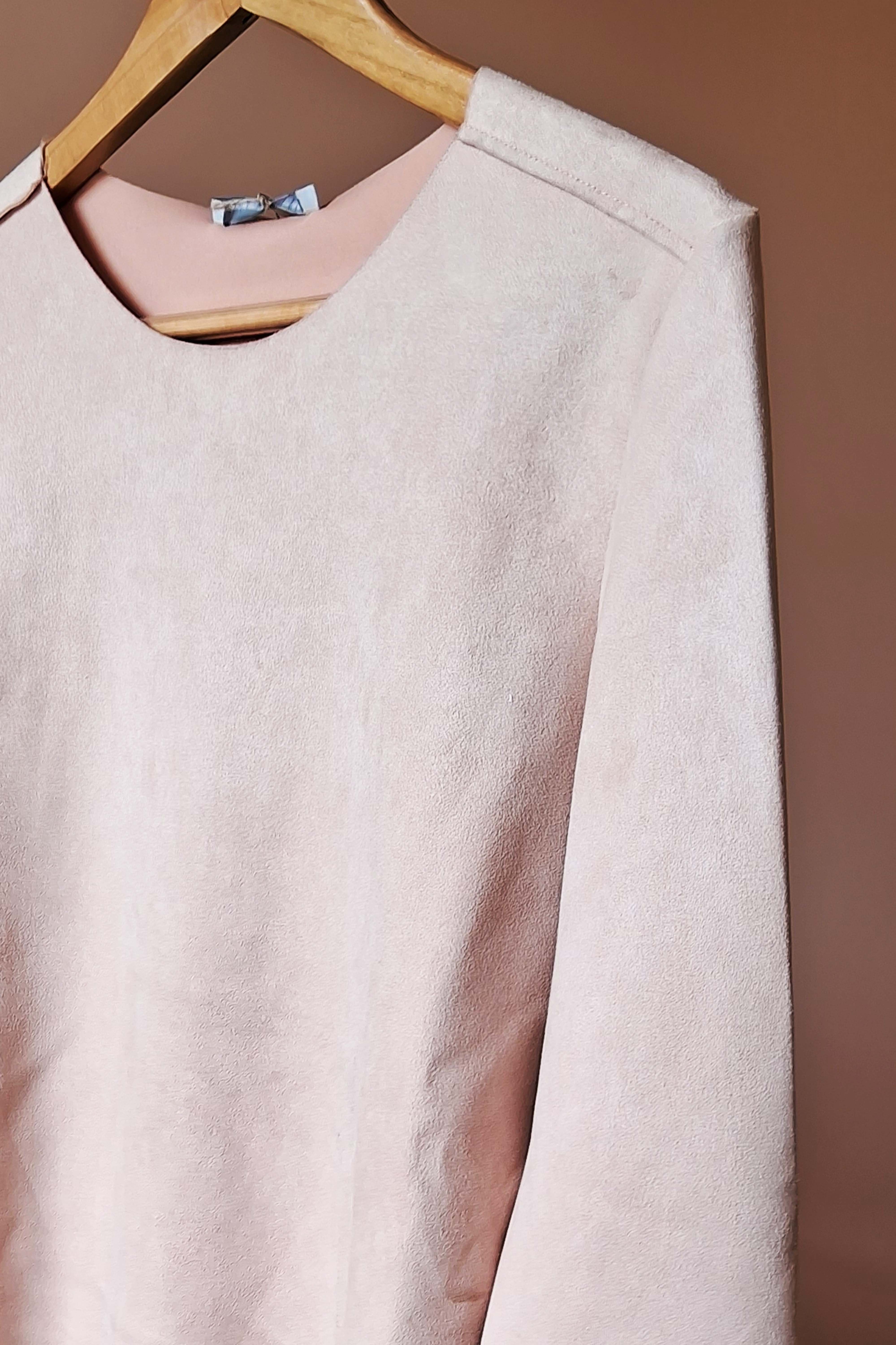 Soft Pink Suede Sweater (PL-78)