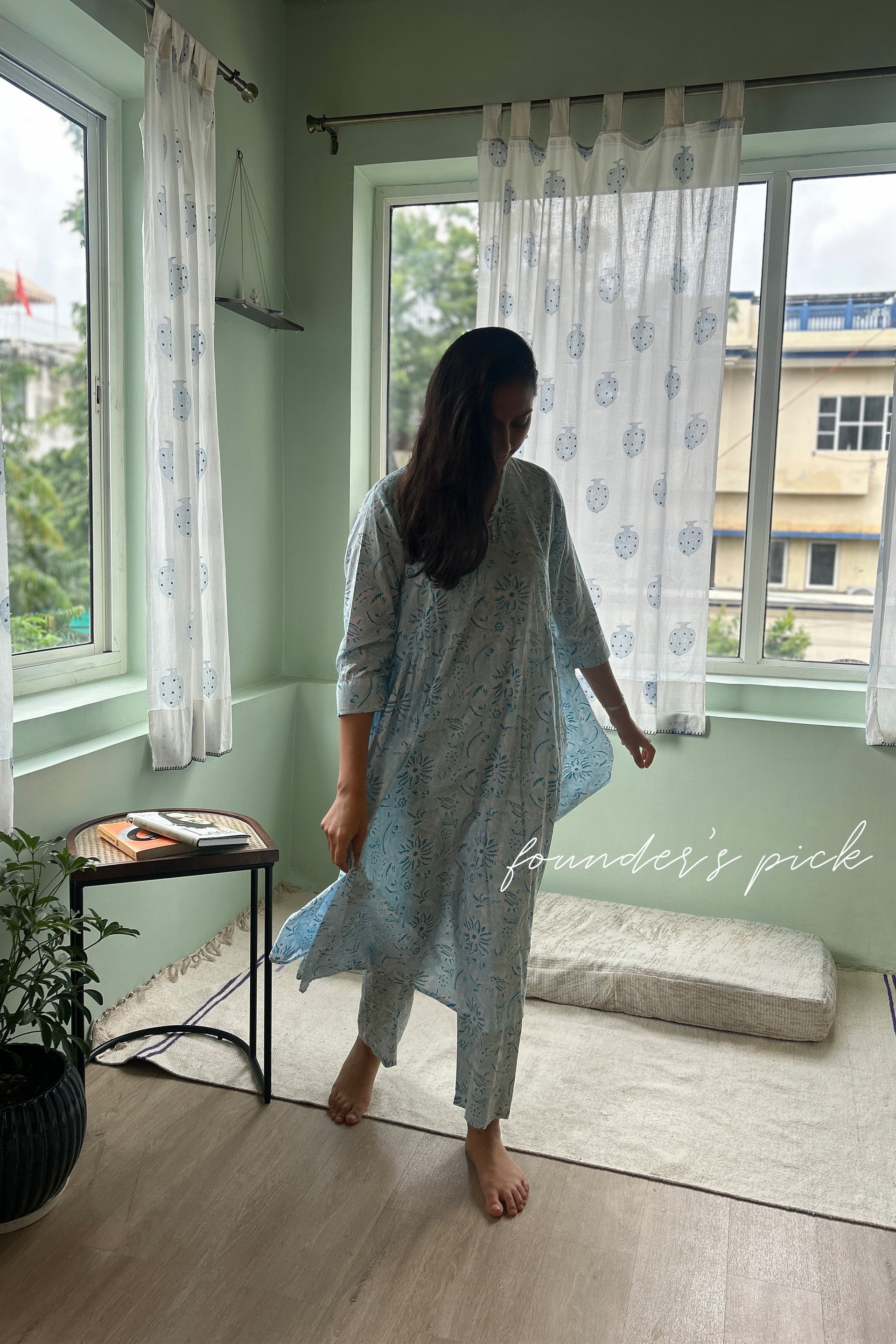 Sky Blue Soft Cotton Tunic (Set of Two)