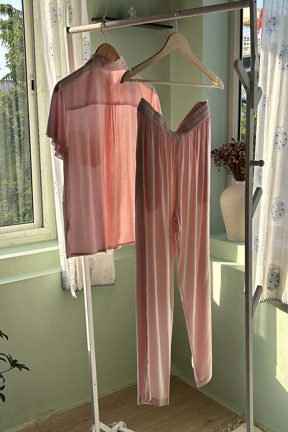 Pink Cotton Co-ord Set (Set of Two)
