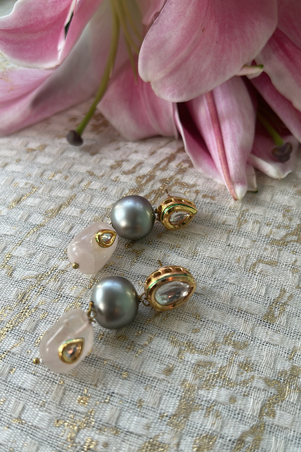 Handcrafted Pearl & Semi-Precious Stone Necklace Set