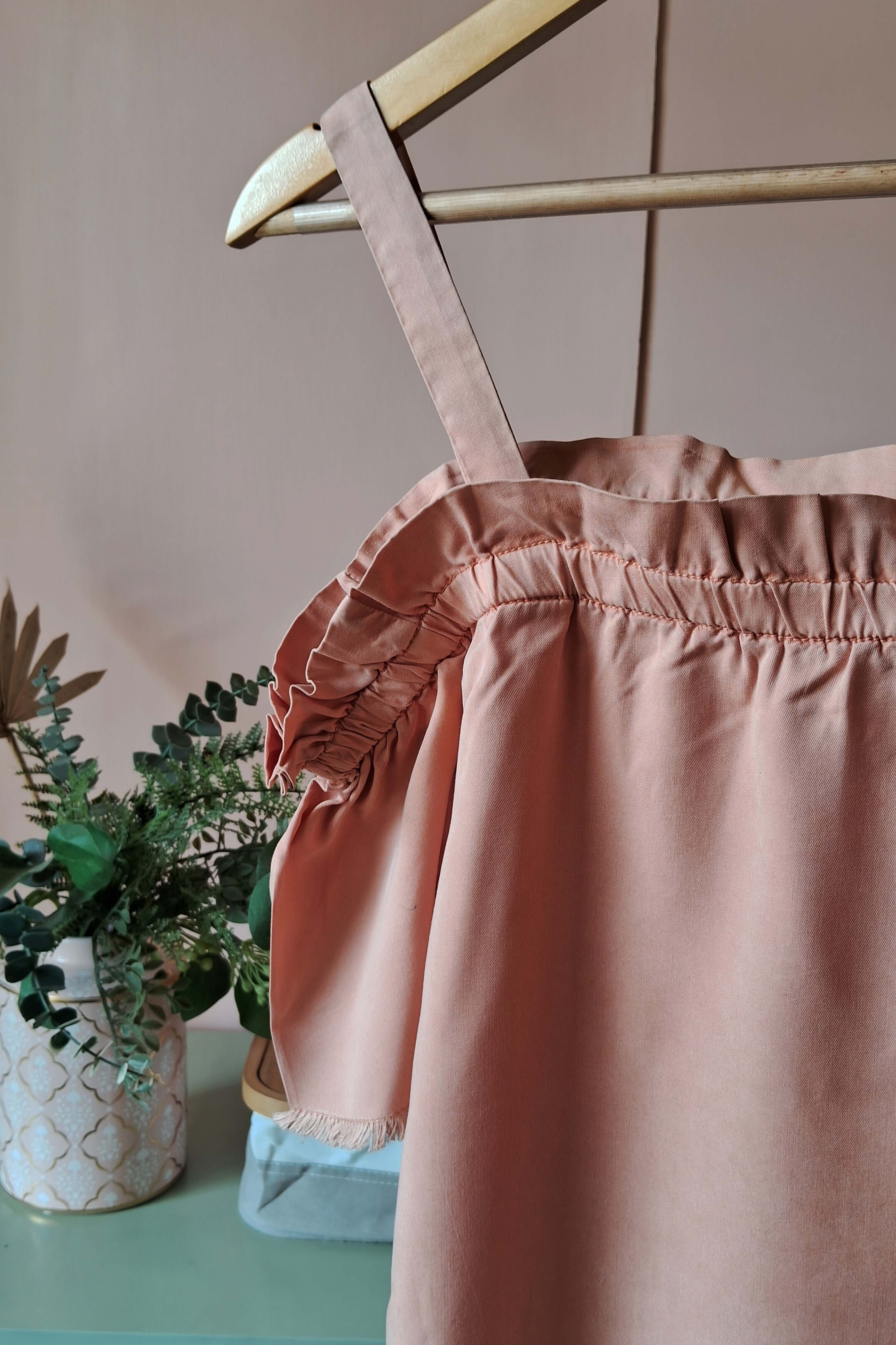 Peach Off-Shoulder Summer Dress (PL-92)