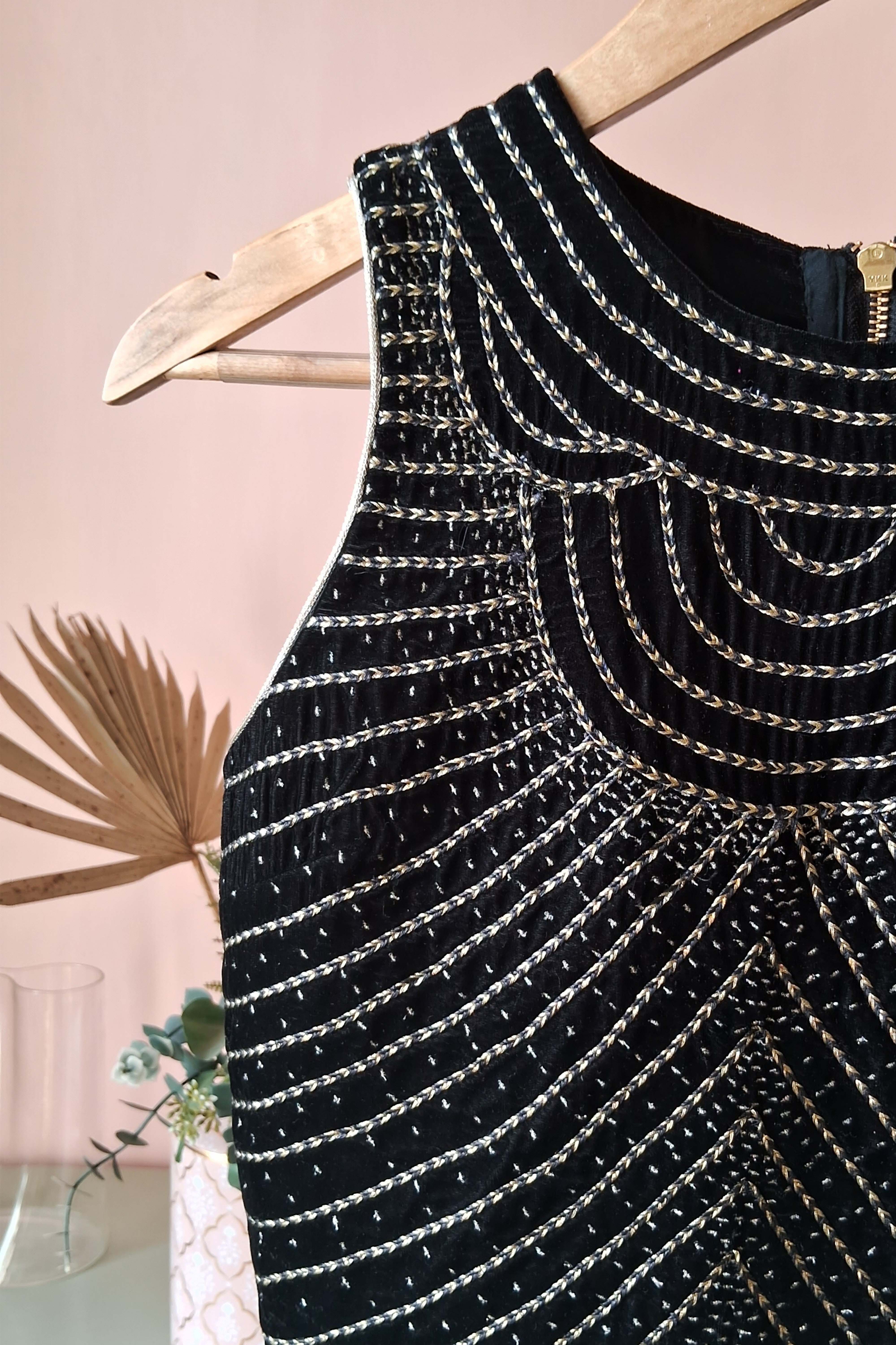 Black Velvet Hand-work Blouse (PL-96)