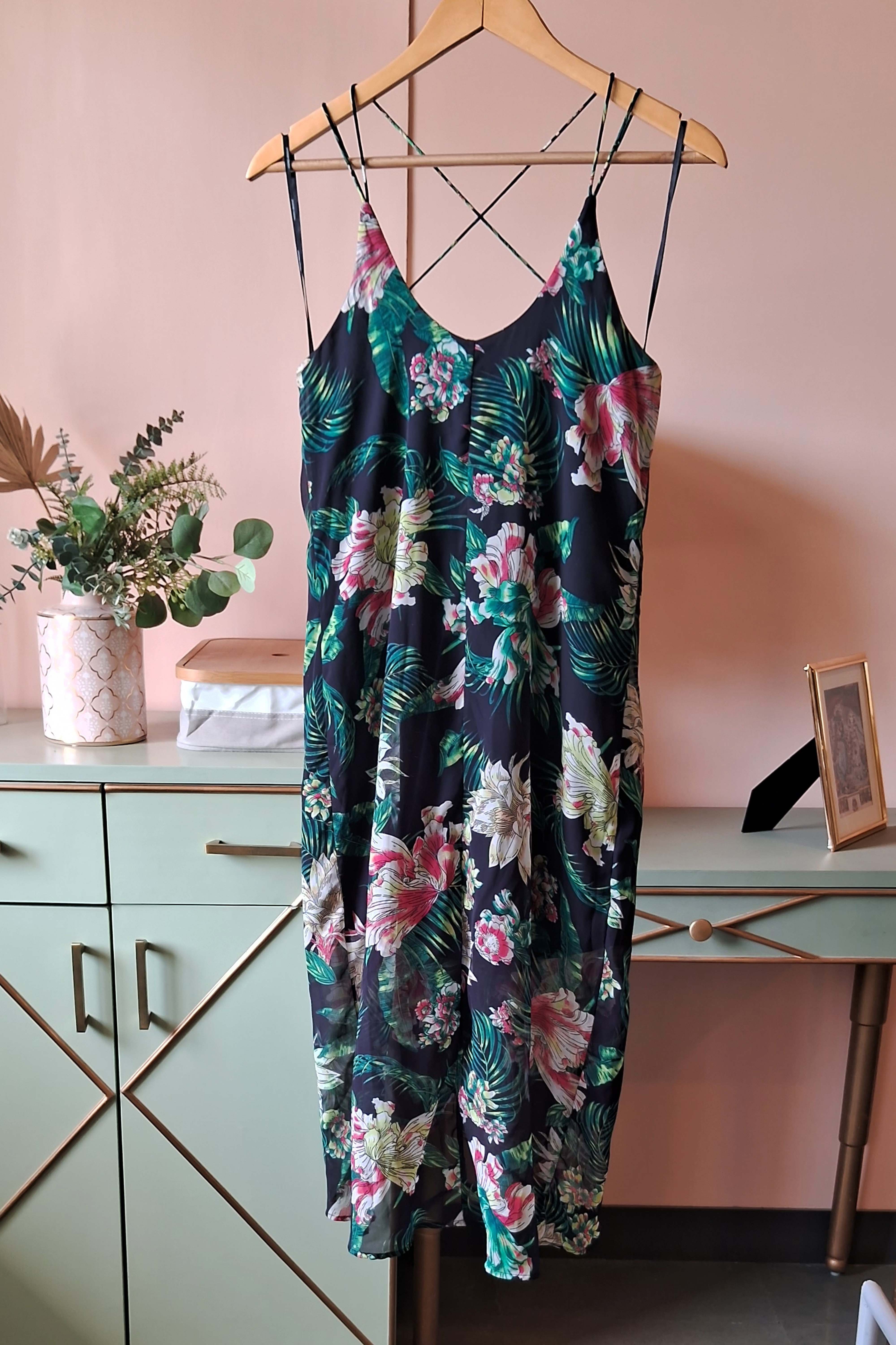 Floral Navy Beach Dress (PL-86)