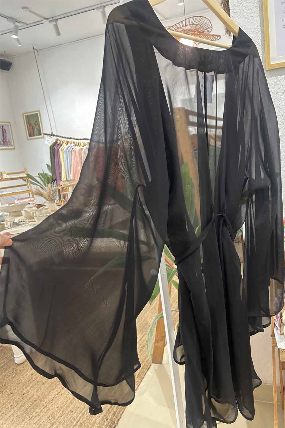 Black Organza Overlay Top