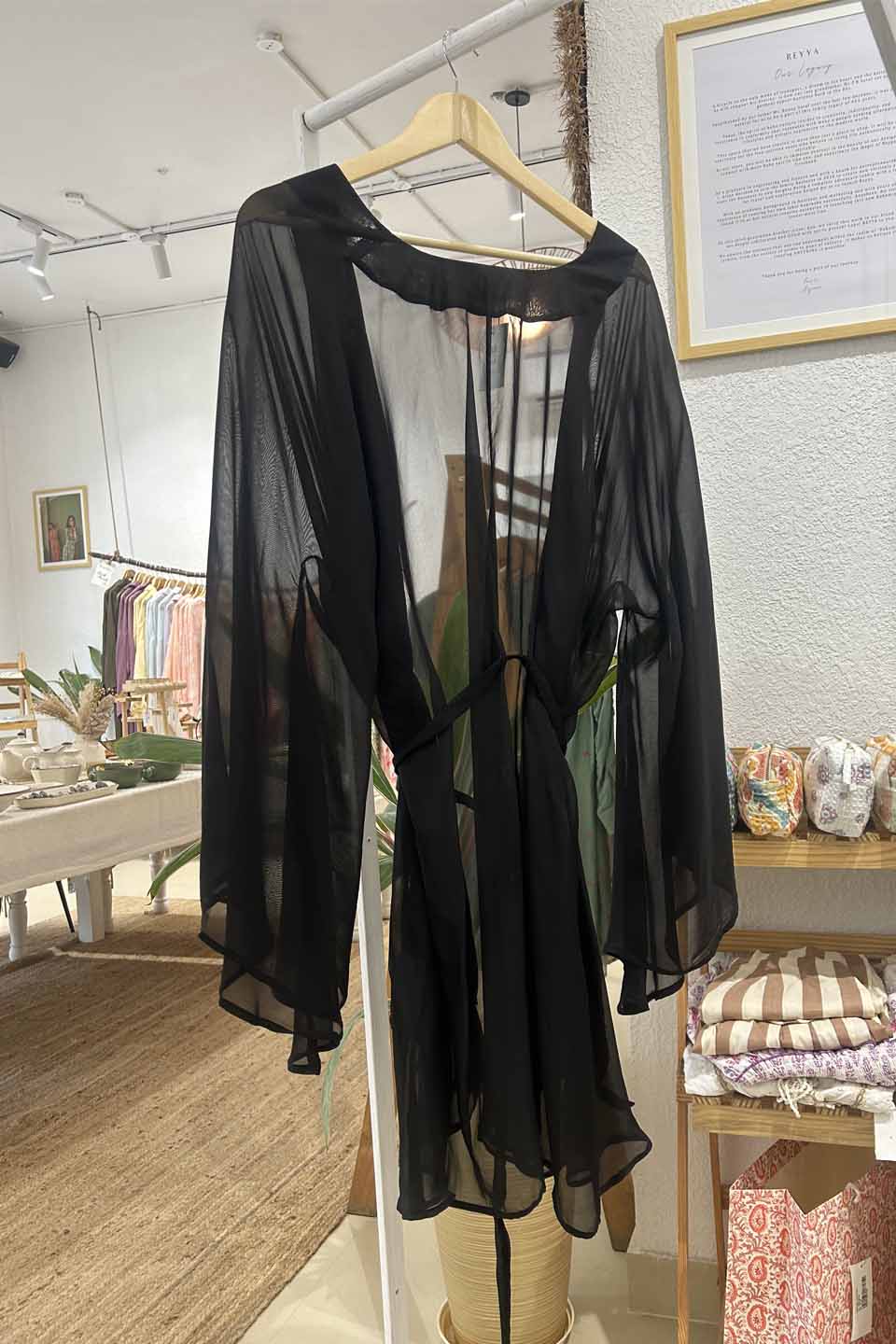 Black Organza Overlay Top