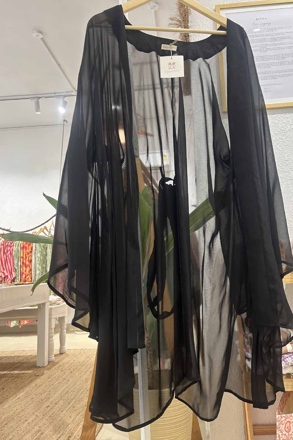 Black Organza Overlay Top