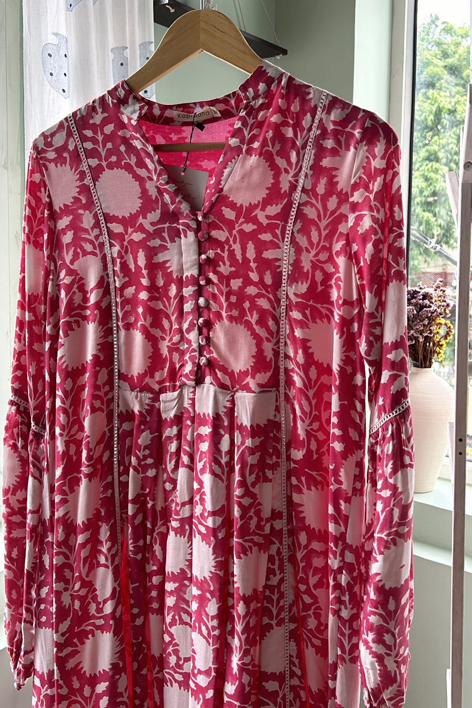 Pink Floral Printed Maxi Dress