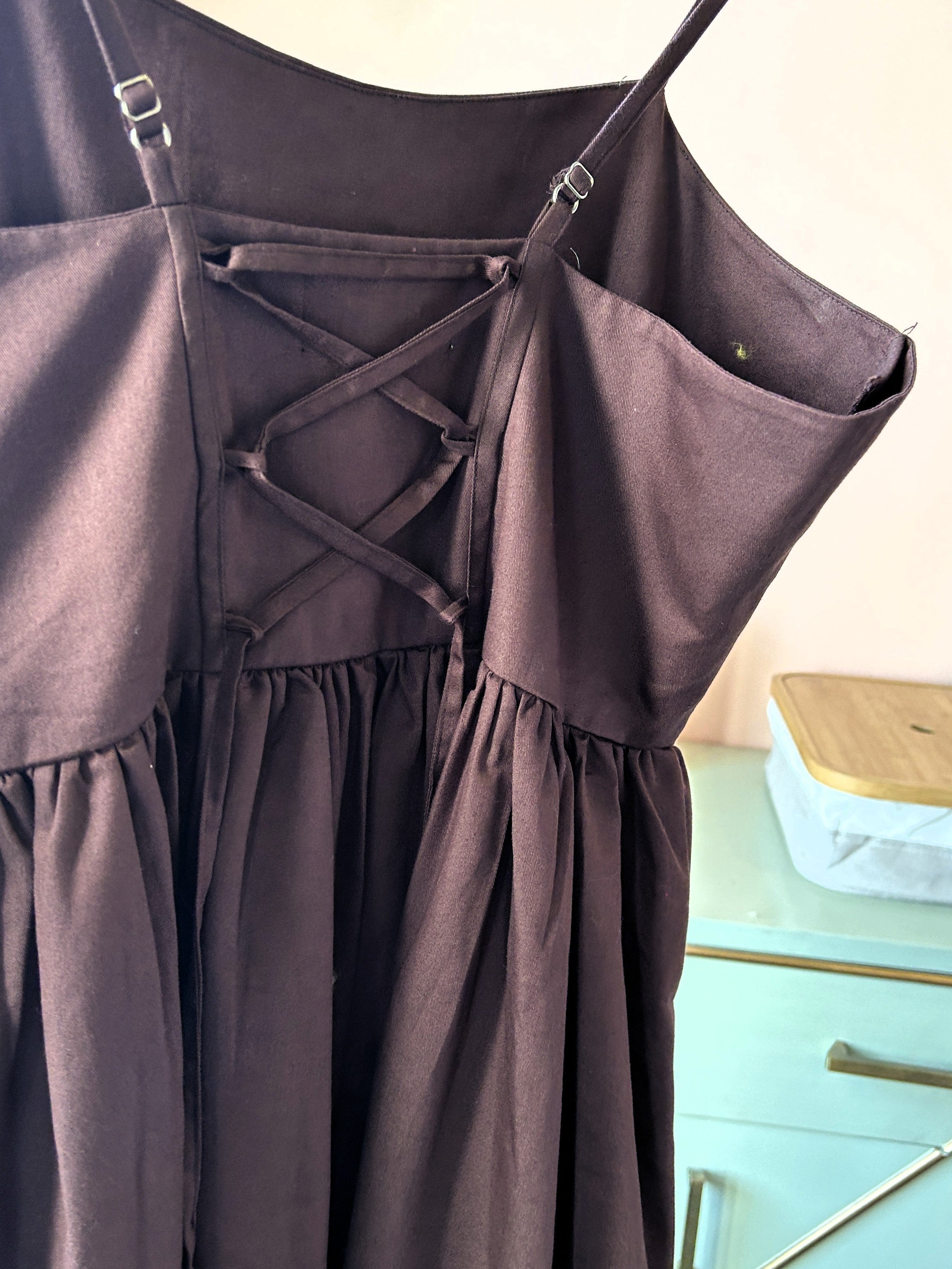 Brown Casual Stripe Long Dress (PL-148)