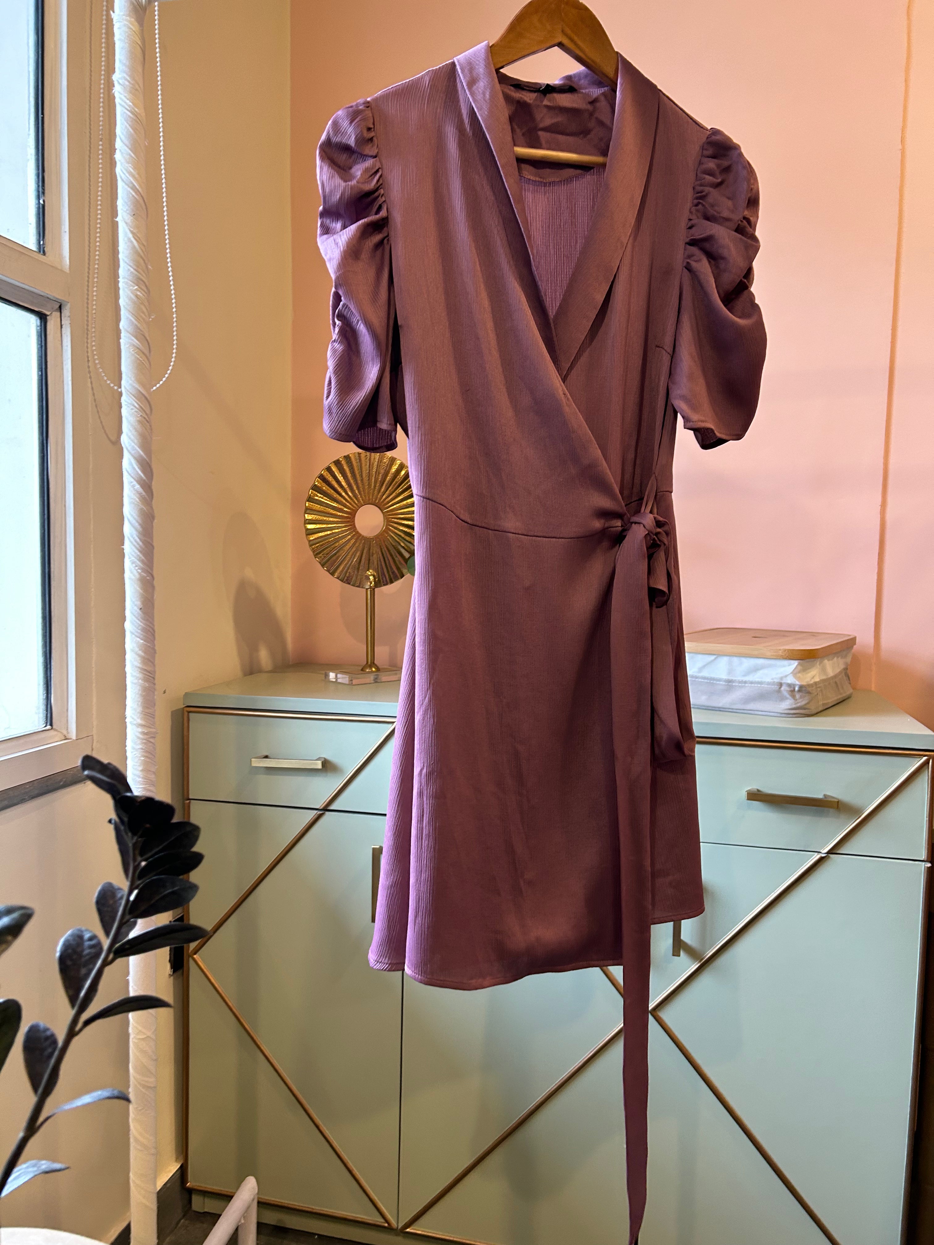 Shawl Collared Midi Party Dress (PL-159)