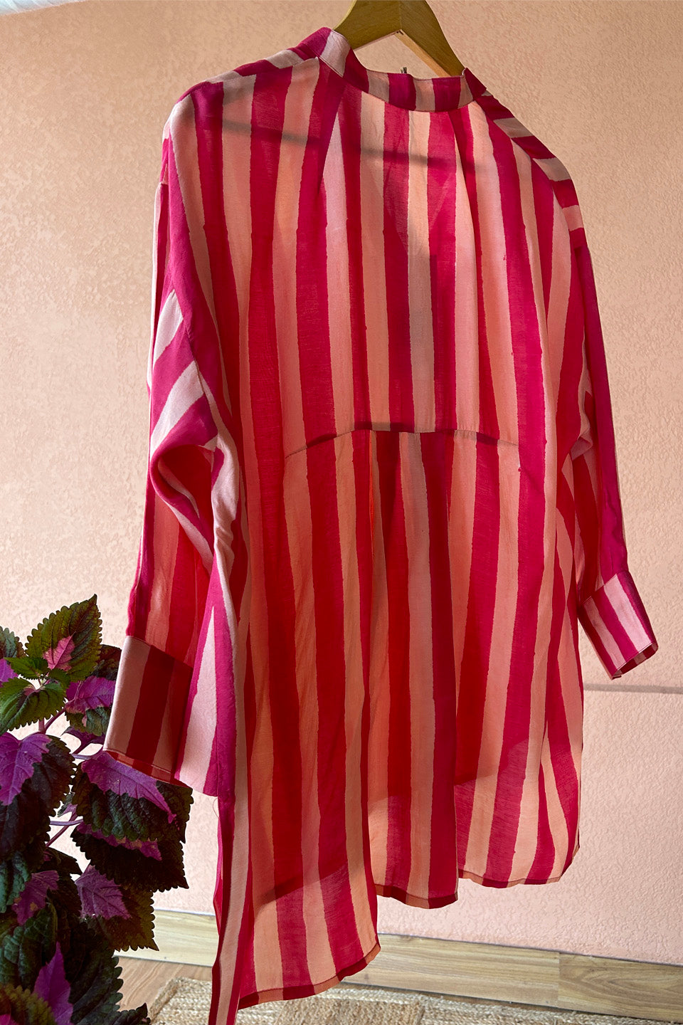 Fuchsia Striped Muslin Shirt