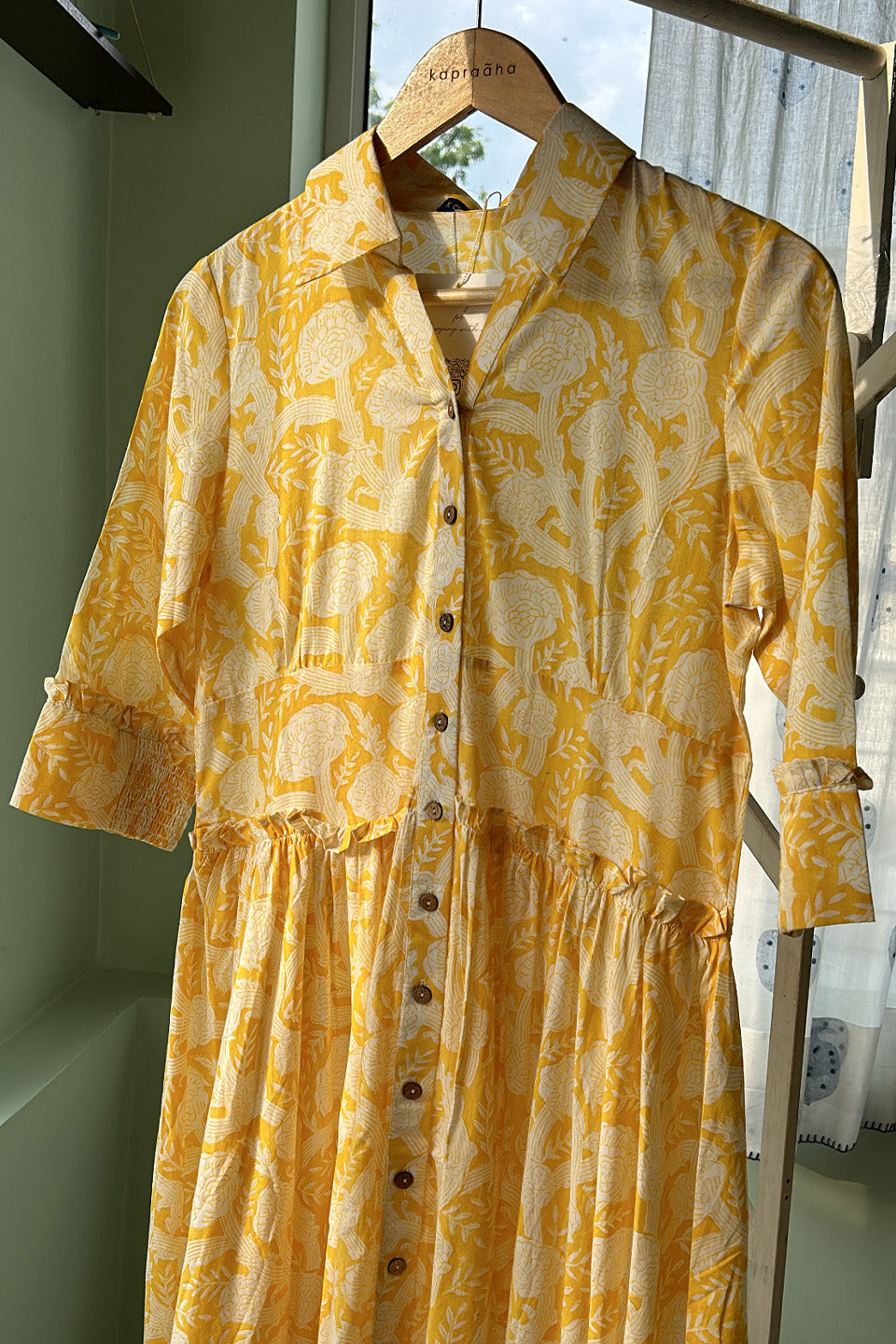 Yellow Maxi Dress With Floral Print