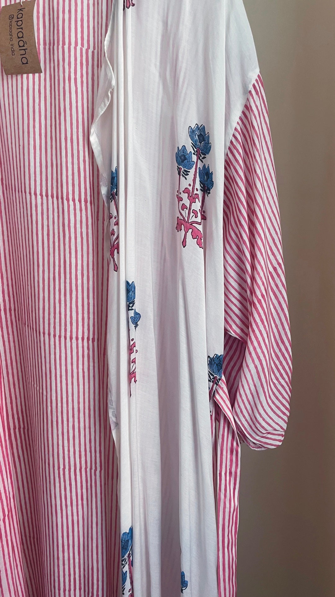 Block printed White and Pink Overlay Jacket