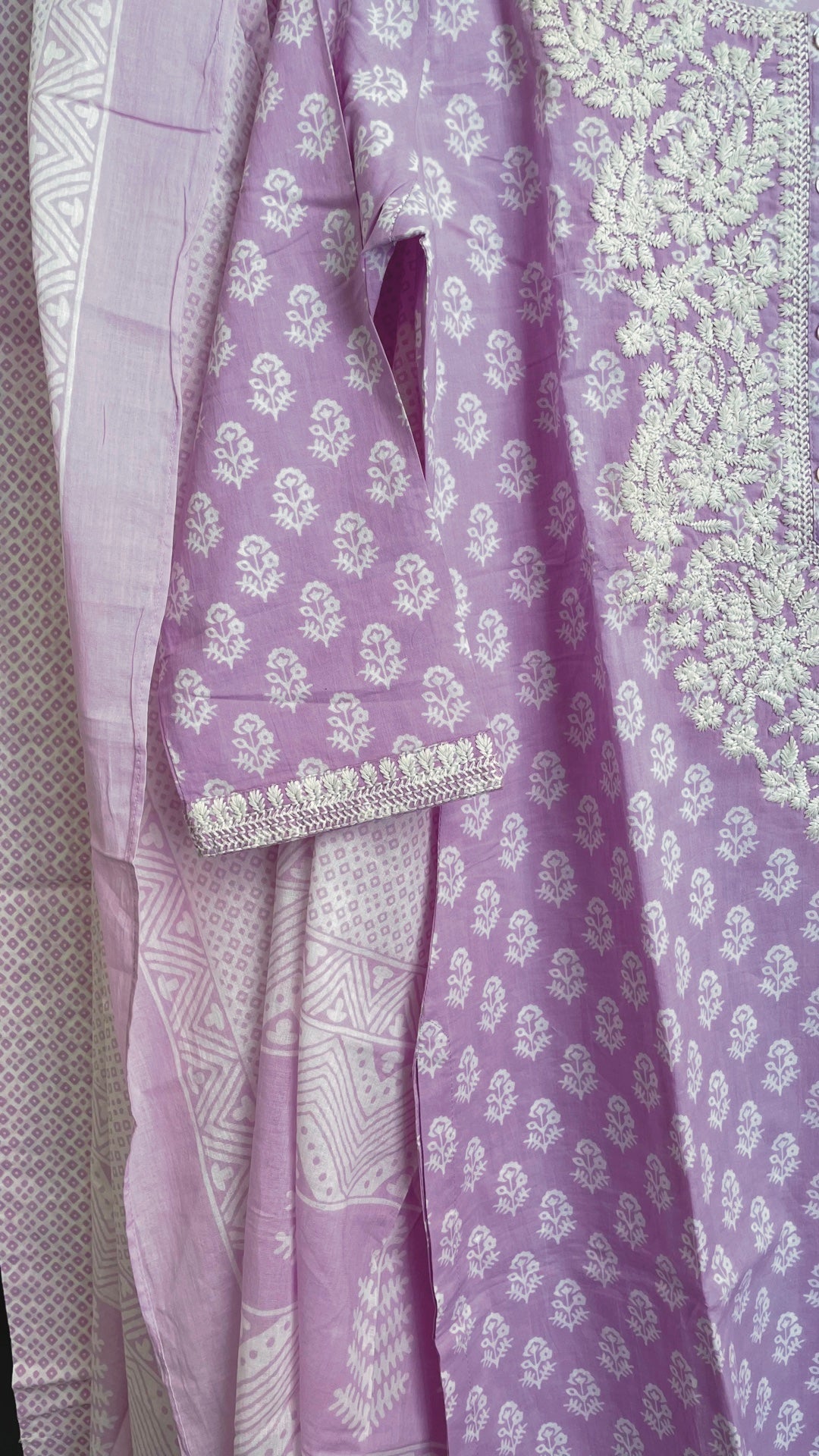 Lilac Floral Tunic Set (Set of Three)