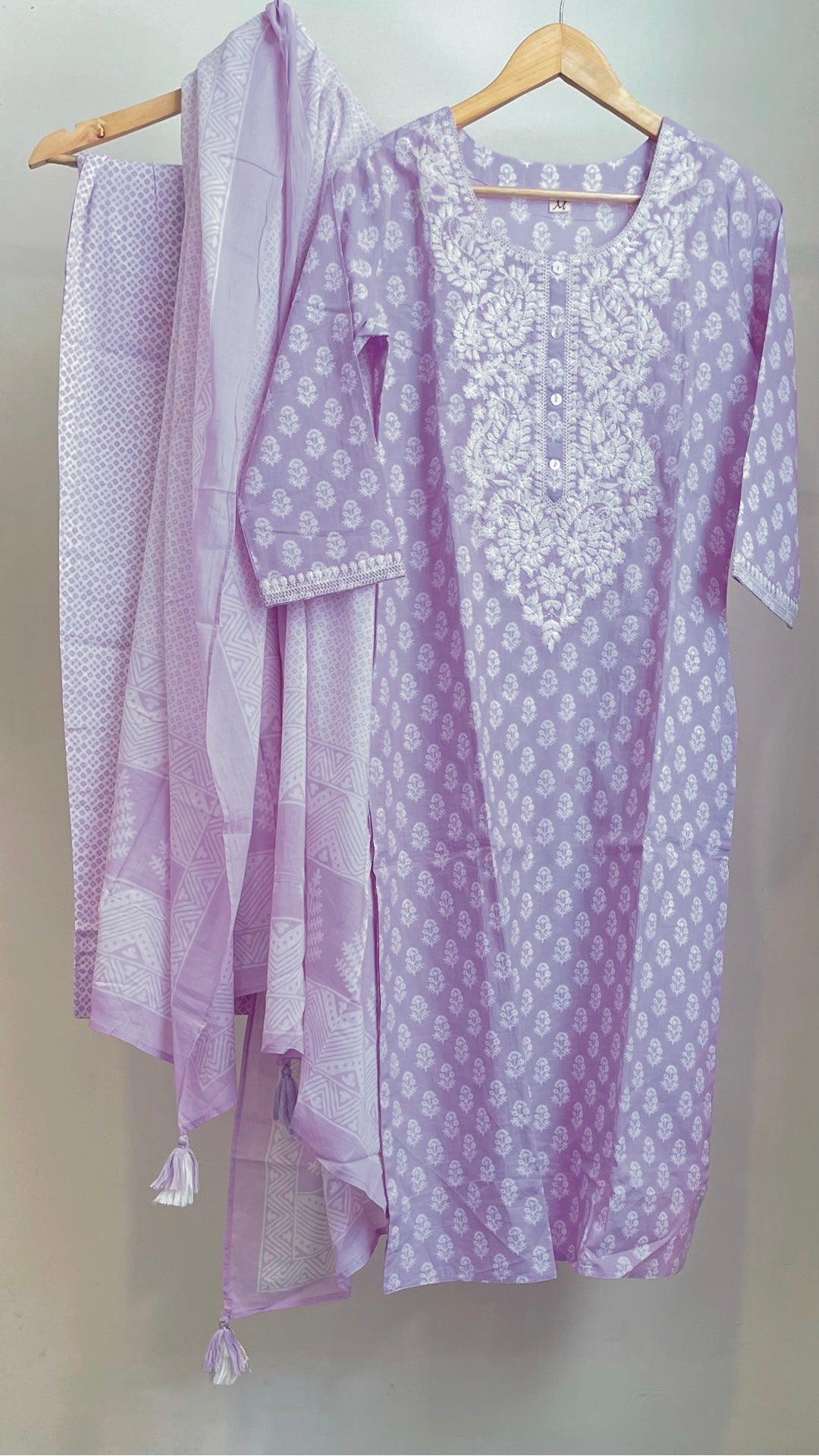 Lilac Floral Tunic Set (Set of Three)