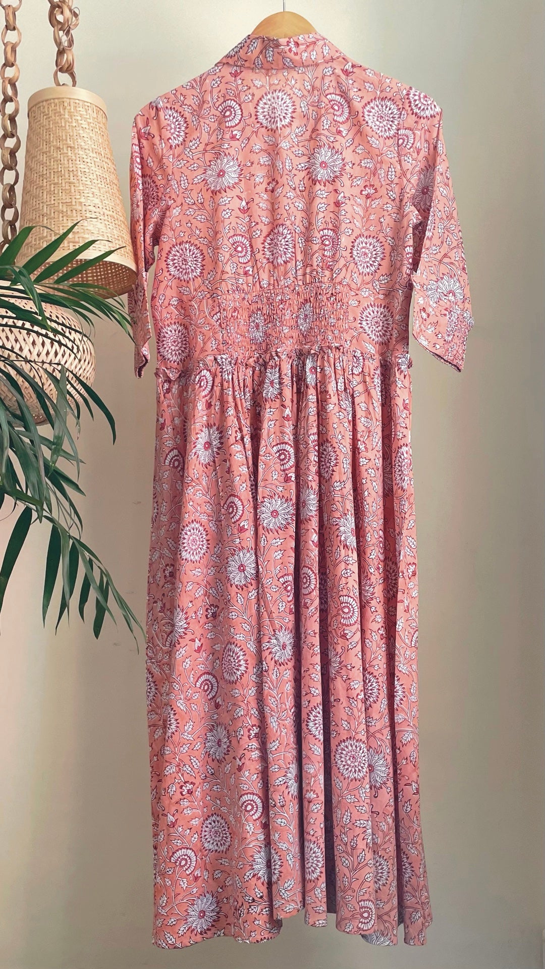 Peach Floral Shirt-Dress