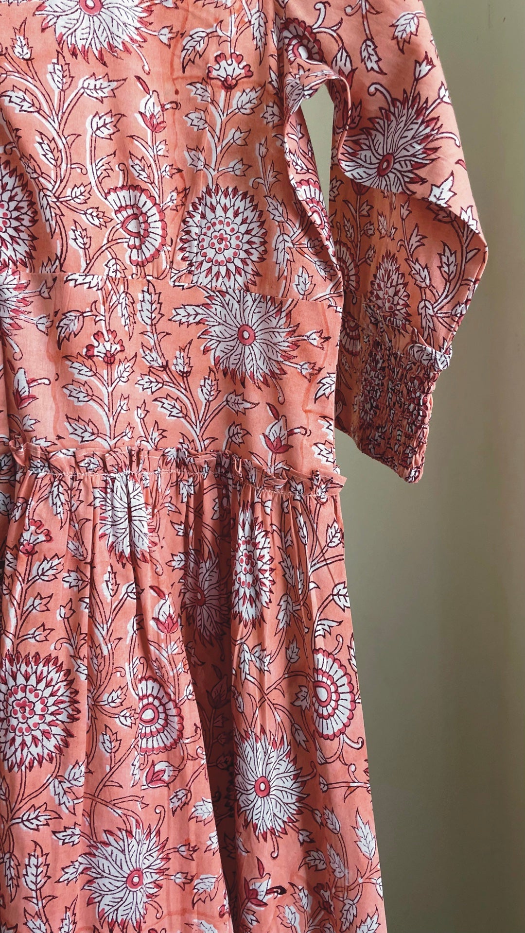 Peach Floral Shirt-Dress