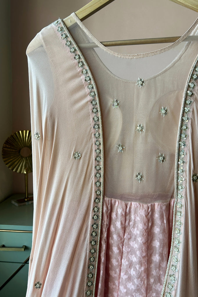 Blush Pink Long Suit with Attached Dupatta (PL-202)