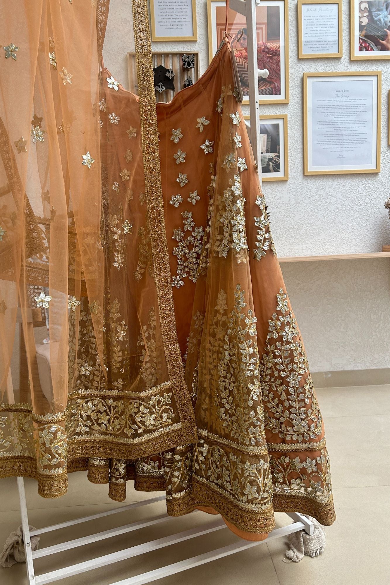 Peace Gota-Patti Lehenga with Peach Net Dupatta (PL-1552)