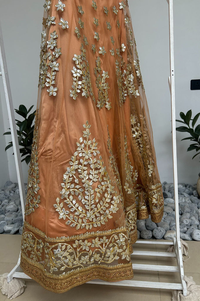 Peace Gota-Patti Lehenga with Peach Net Dupatta (PL-1552)