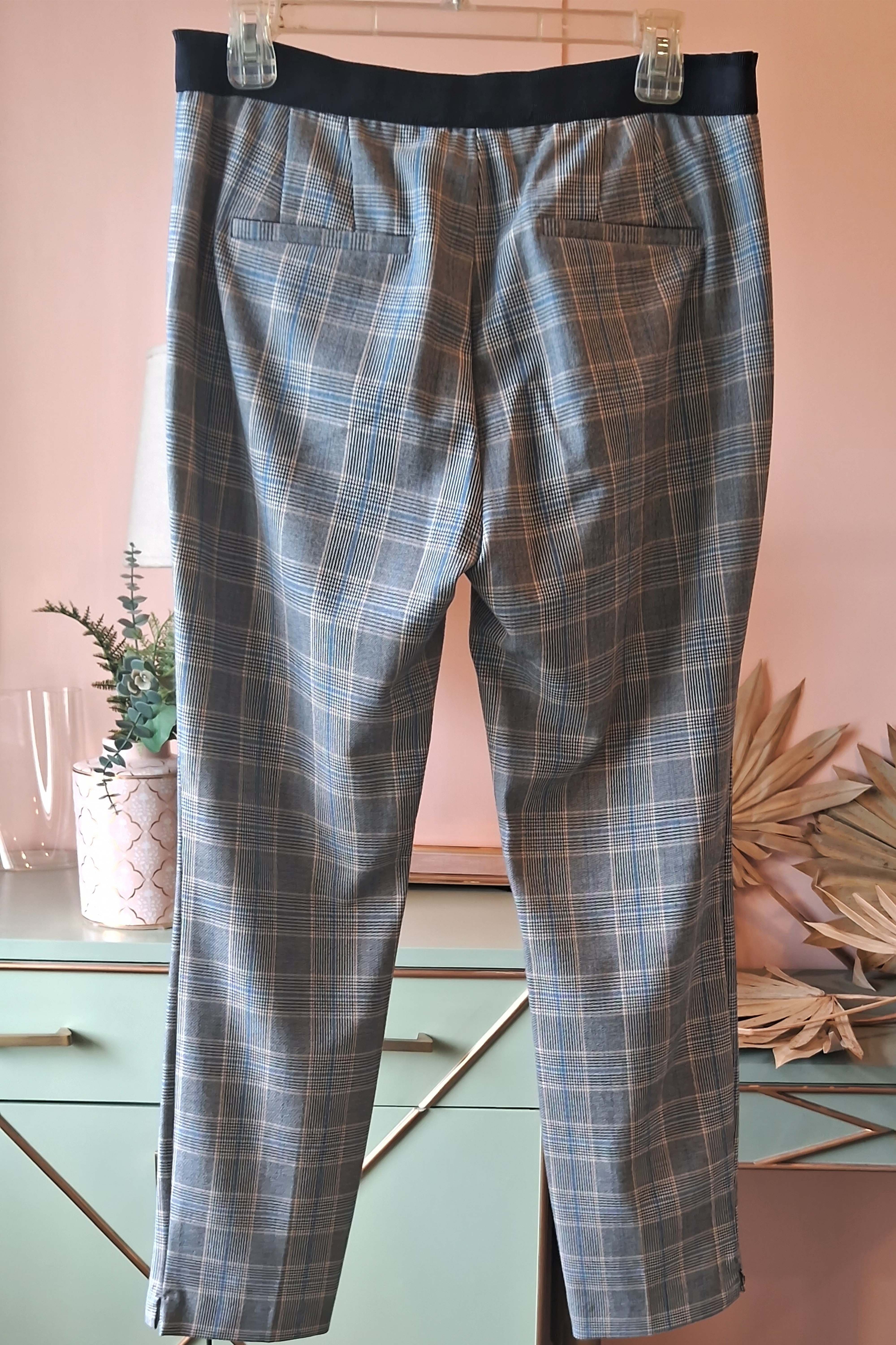 Twill (Black, Grey and Blue) Checks Trousers (PL-41)