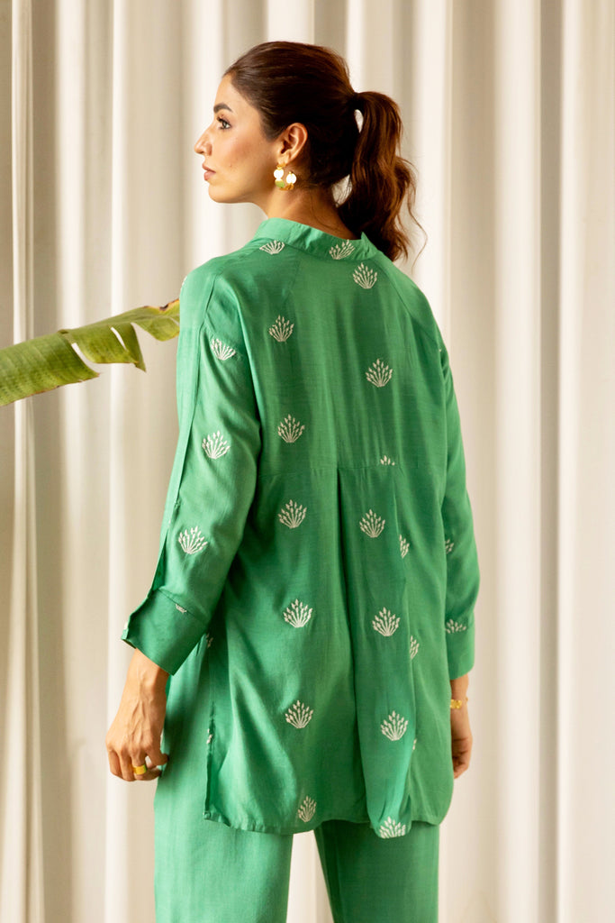 Green Embroidered Muslin (Shirt only)