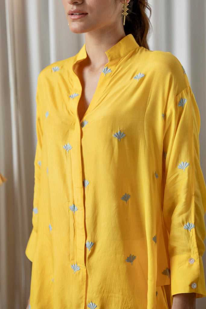 Yellow Embroidered Muslin (Shirt only)