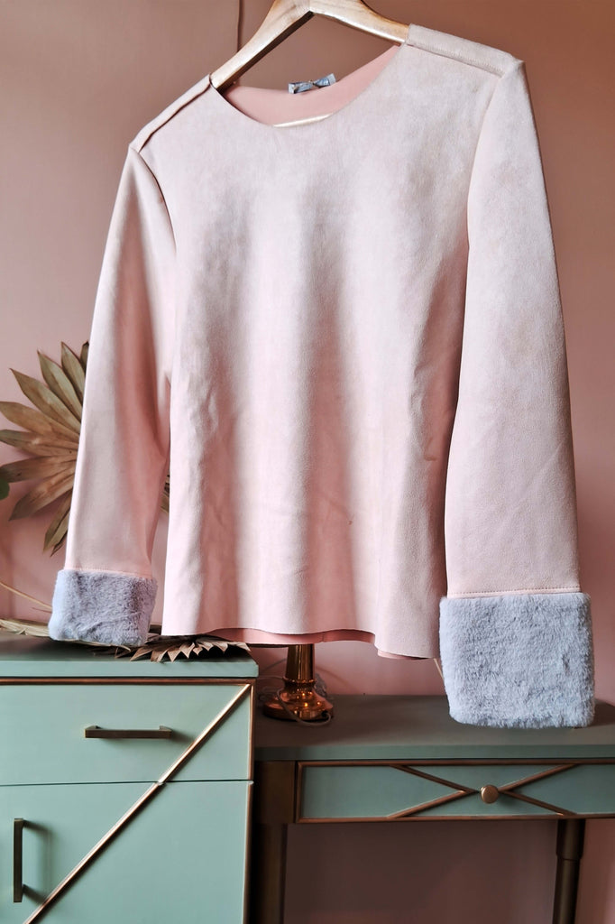 Soft Pink Suede Sweater (PL-78)