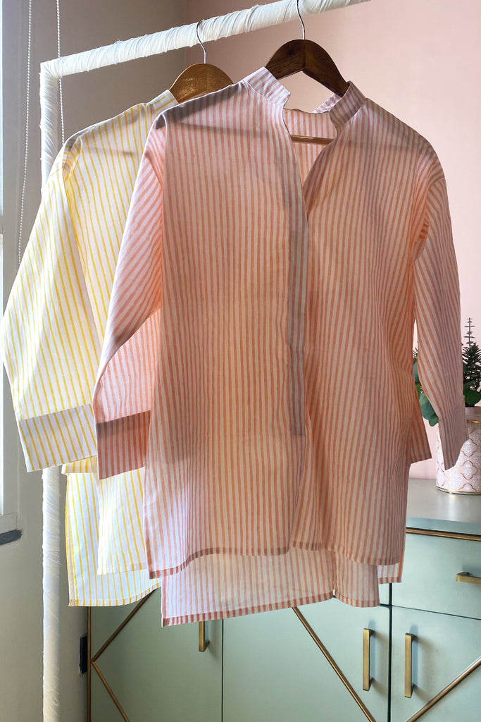 Peach Striped Cotton (Shirt only)