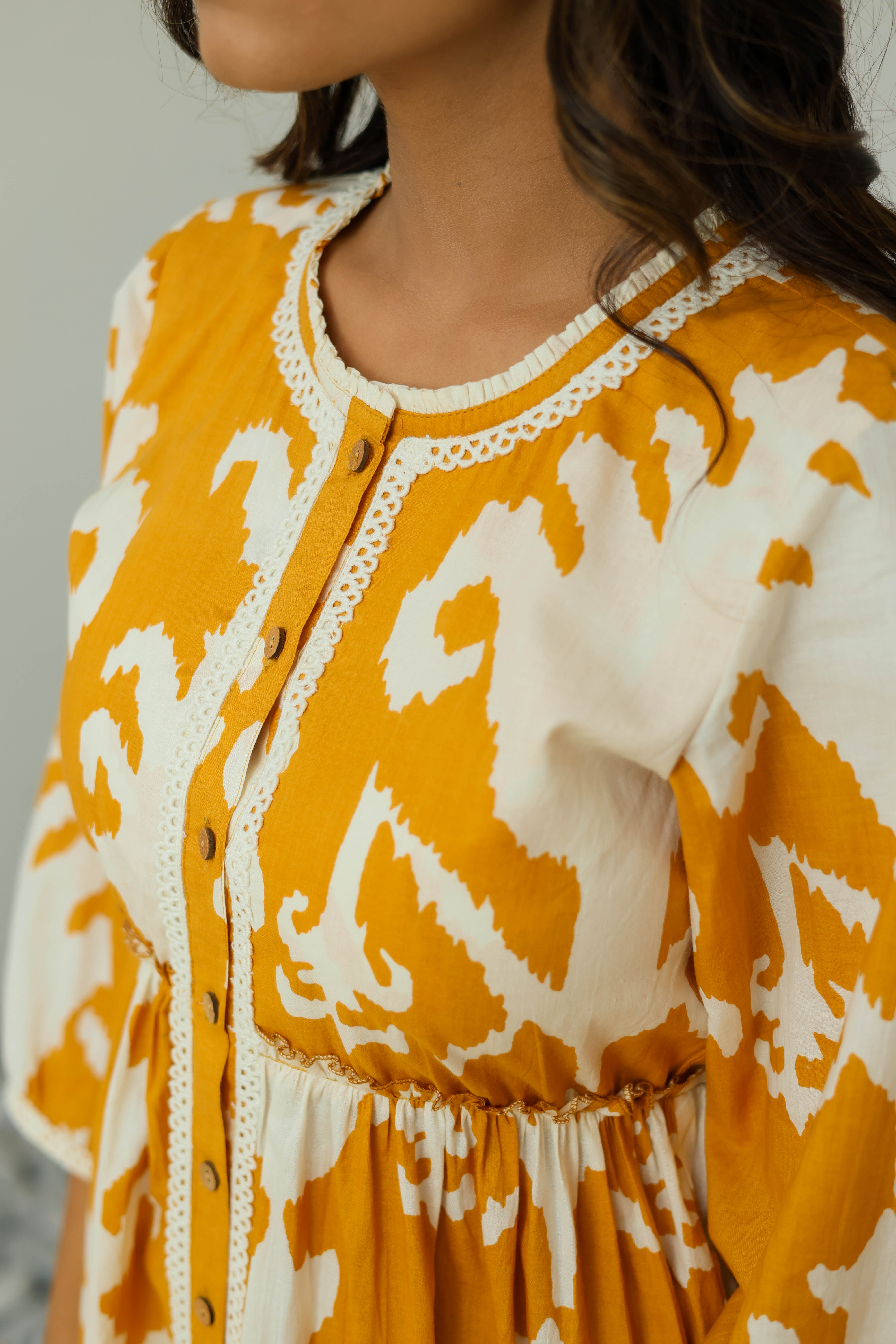 Bohemian Tribal Print Yellow Maxi