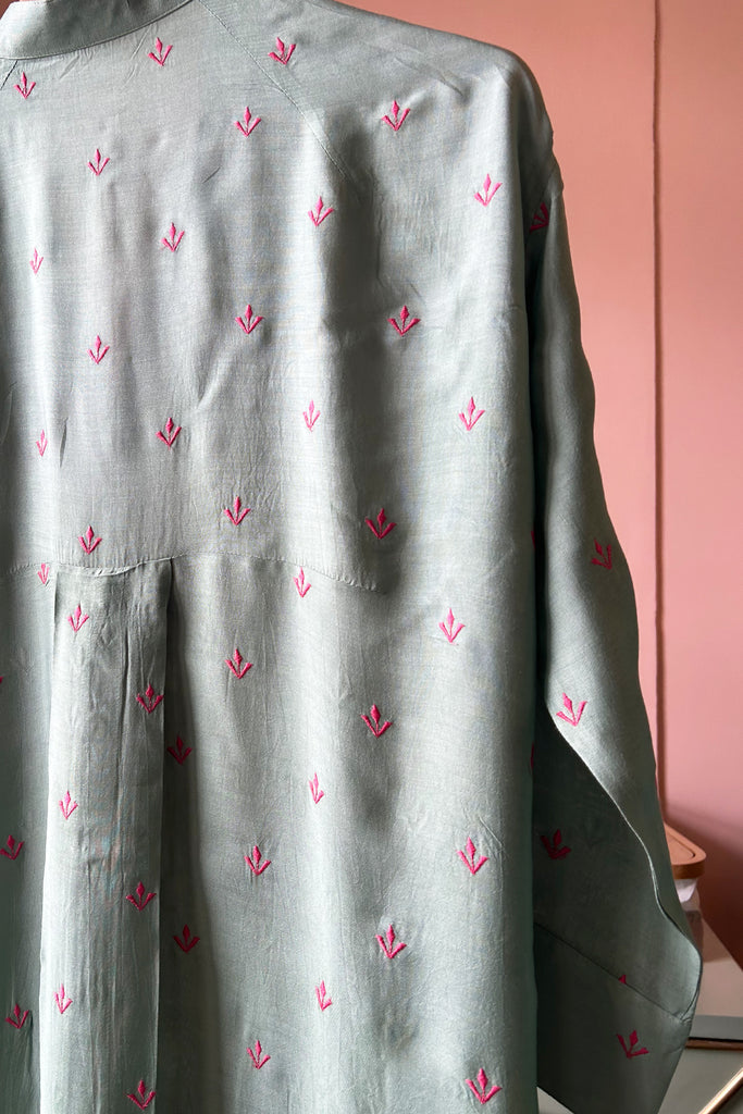 Green Embroidered Muslin Tunic