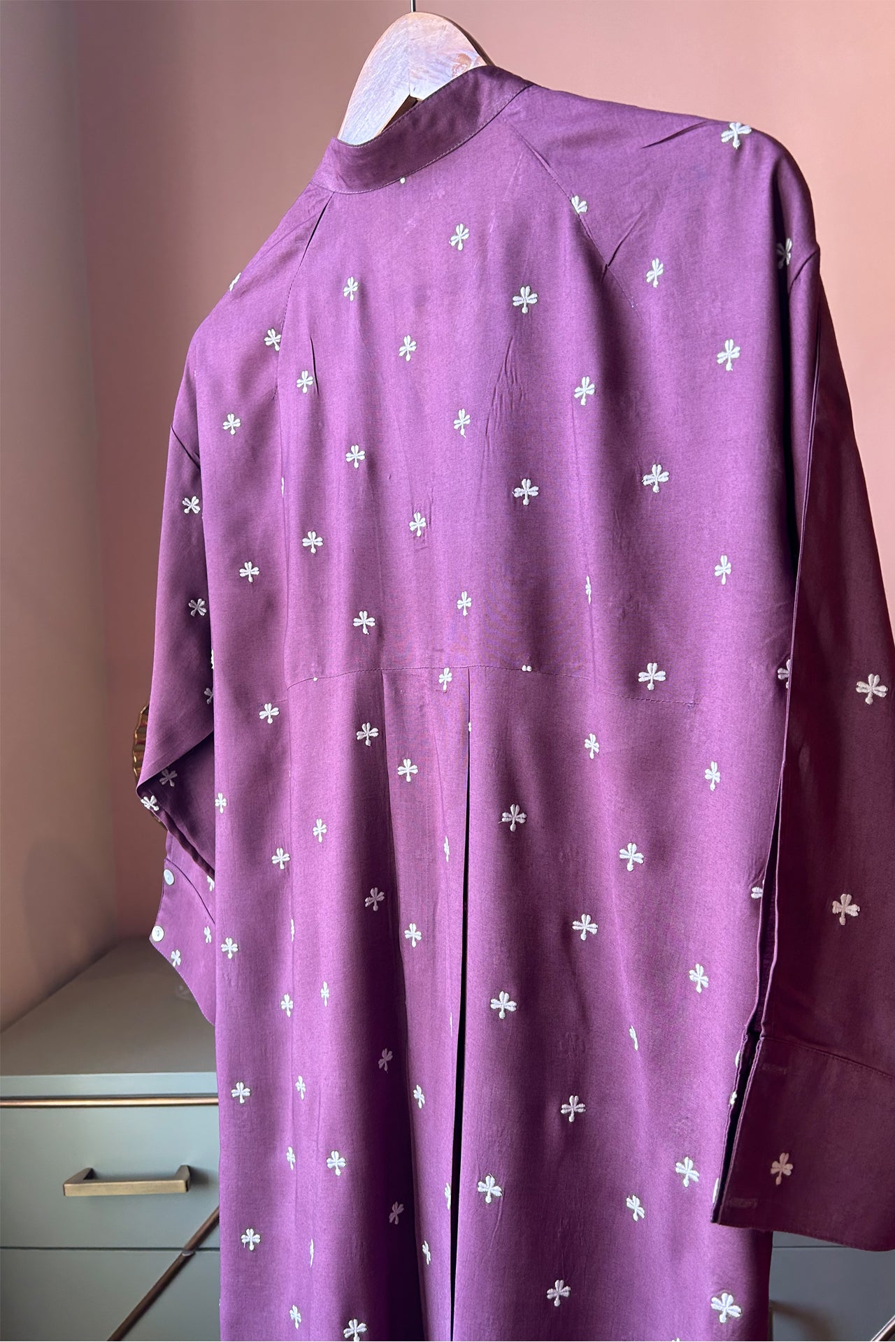 Purple Embroidered Muslin (Tunic only)