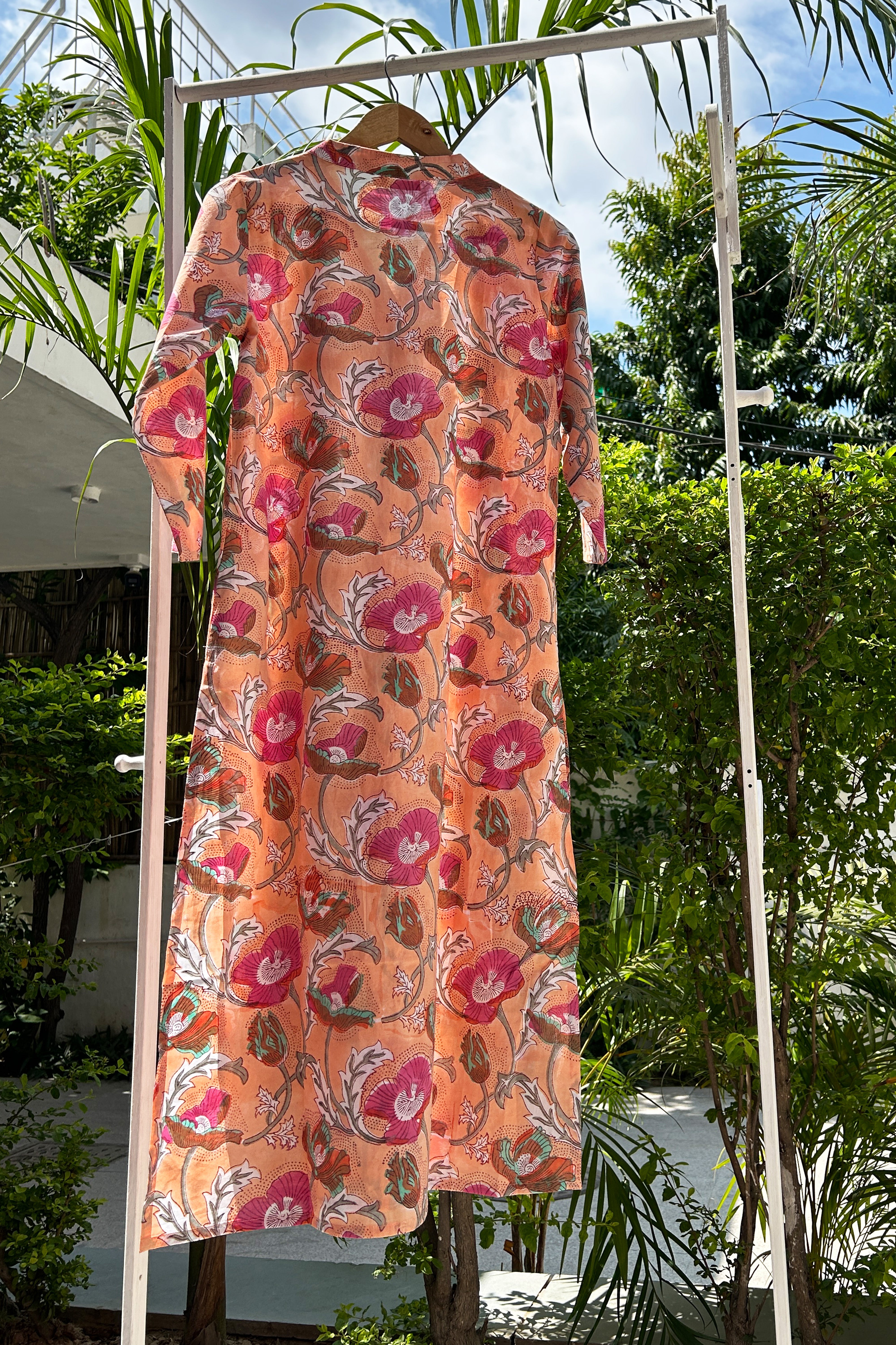 Pink Floral Cotton Tunic (only tunic)