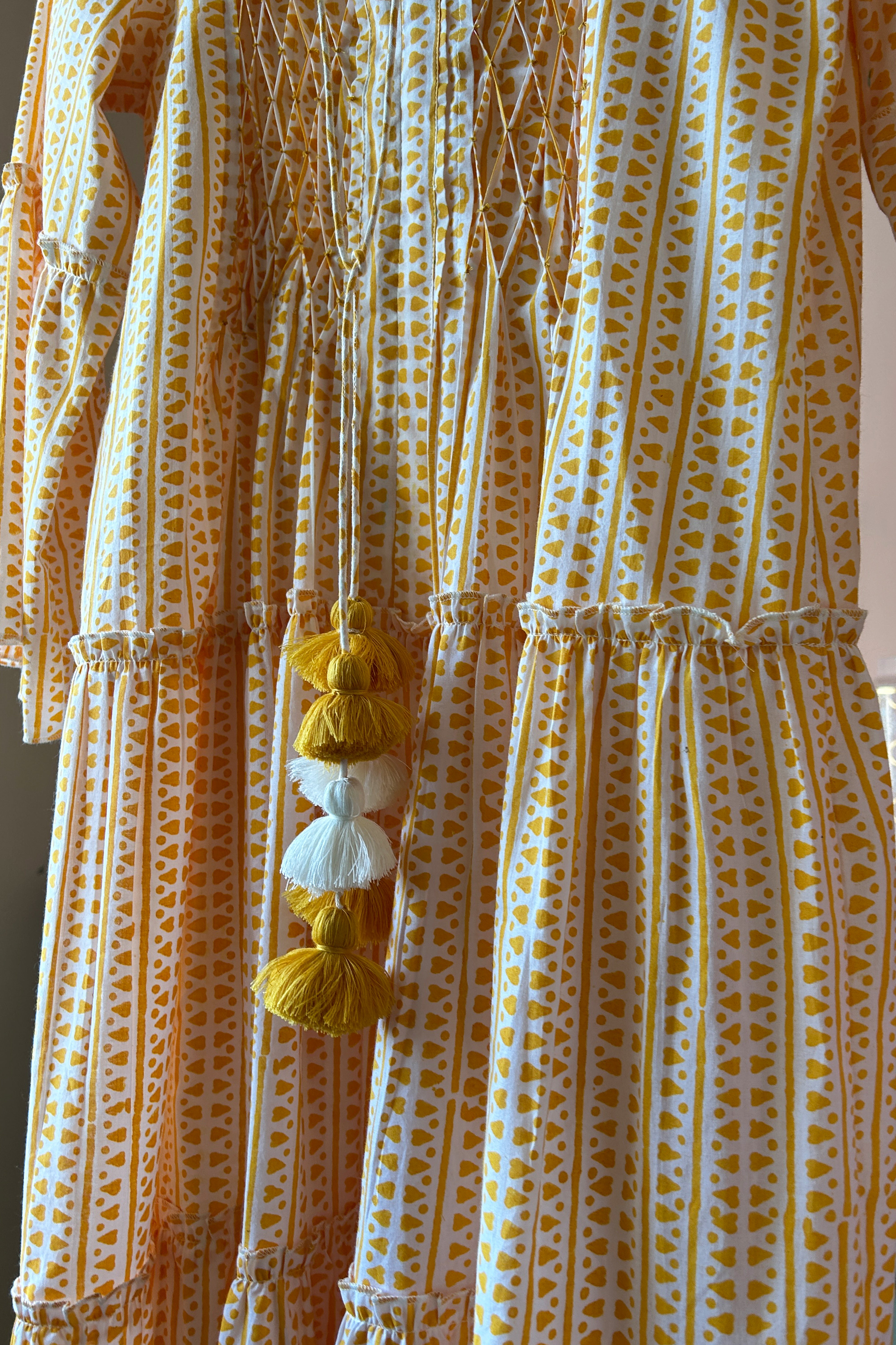 Yellow Maxi Dress With Abstract Print