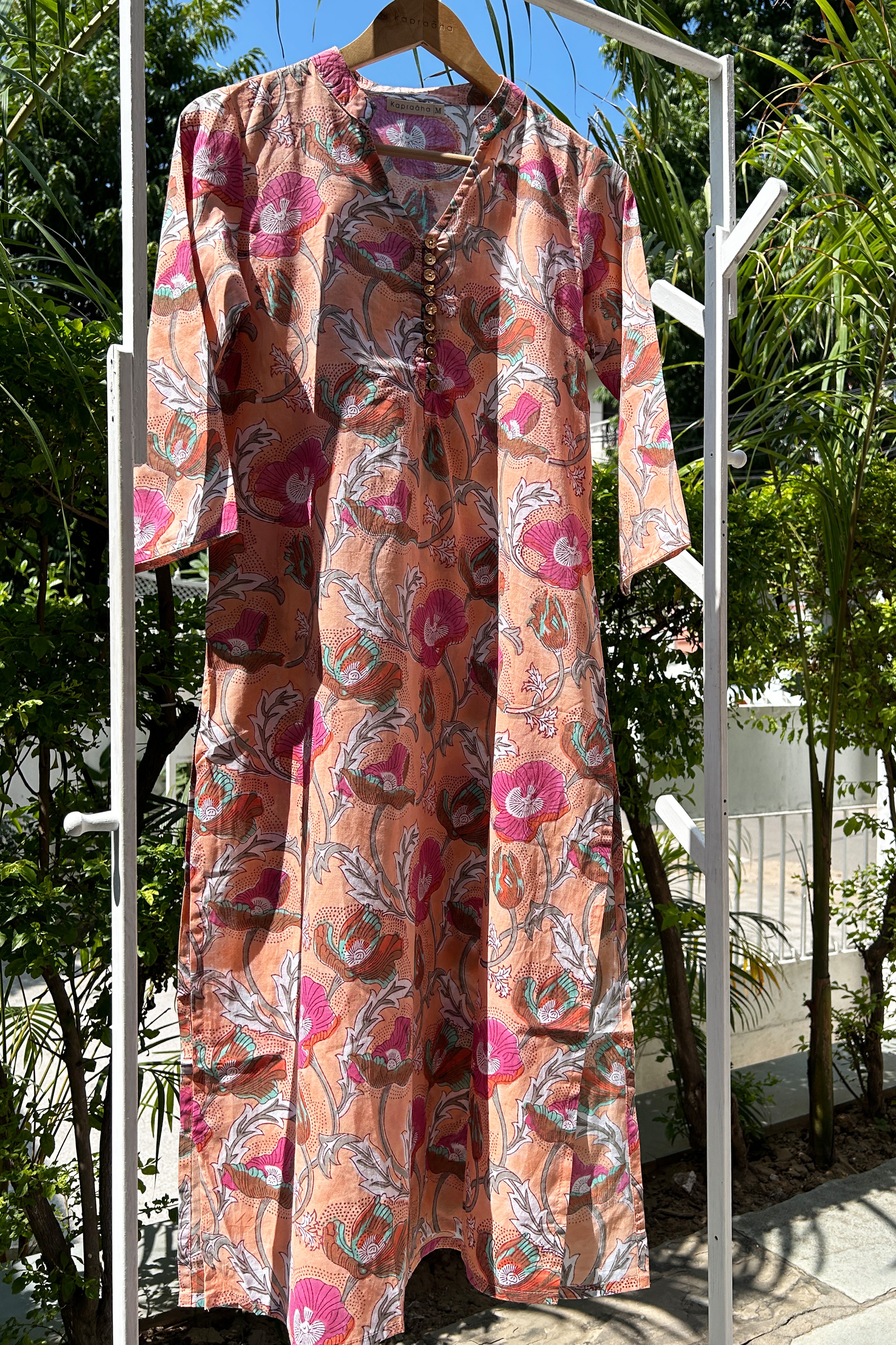 Pink Floral Cotton Tunic (only tunic)