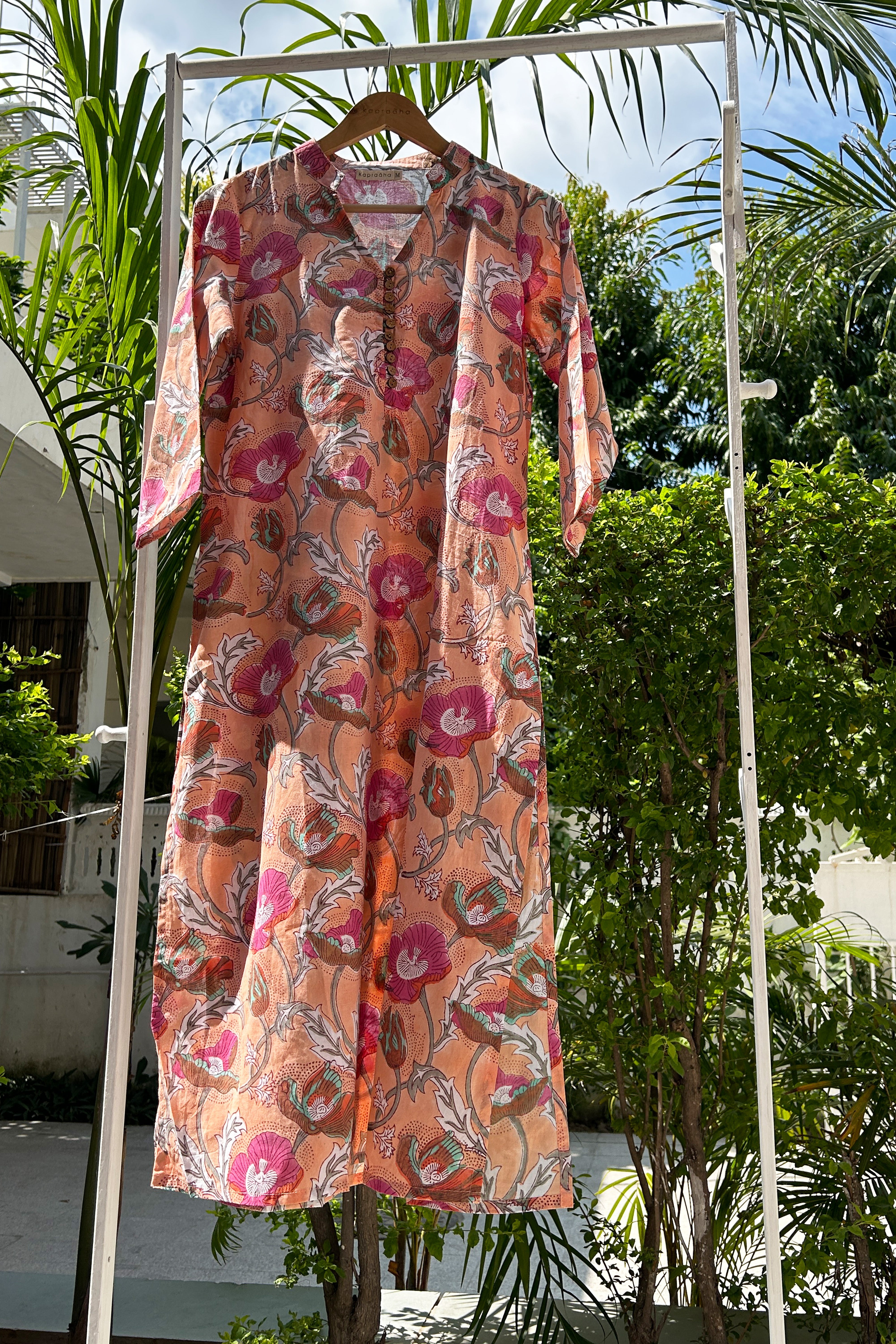 Pink Floral Cotton Tunic (only tunic)