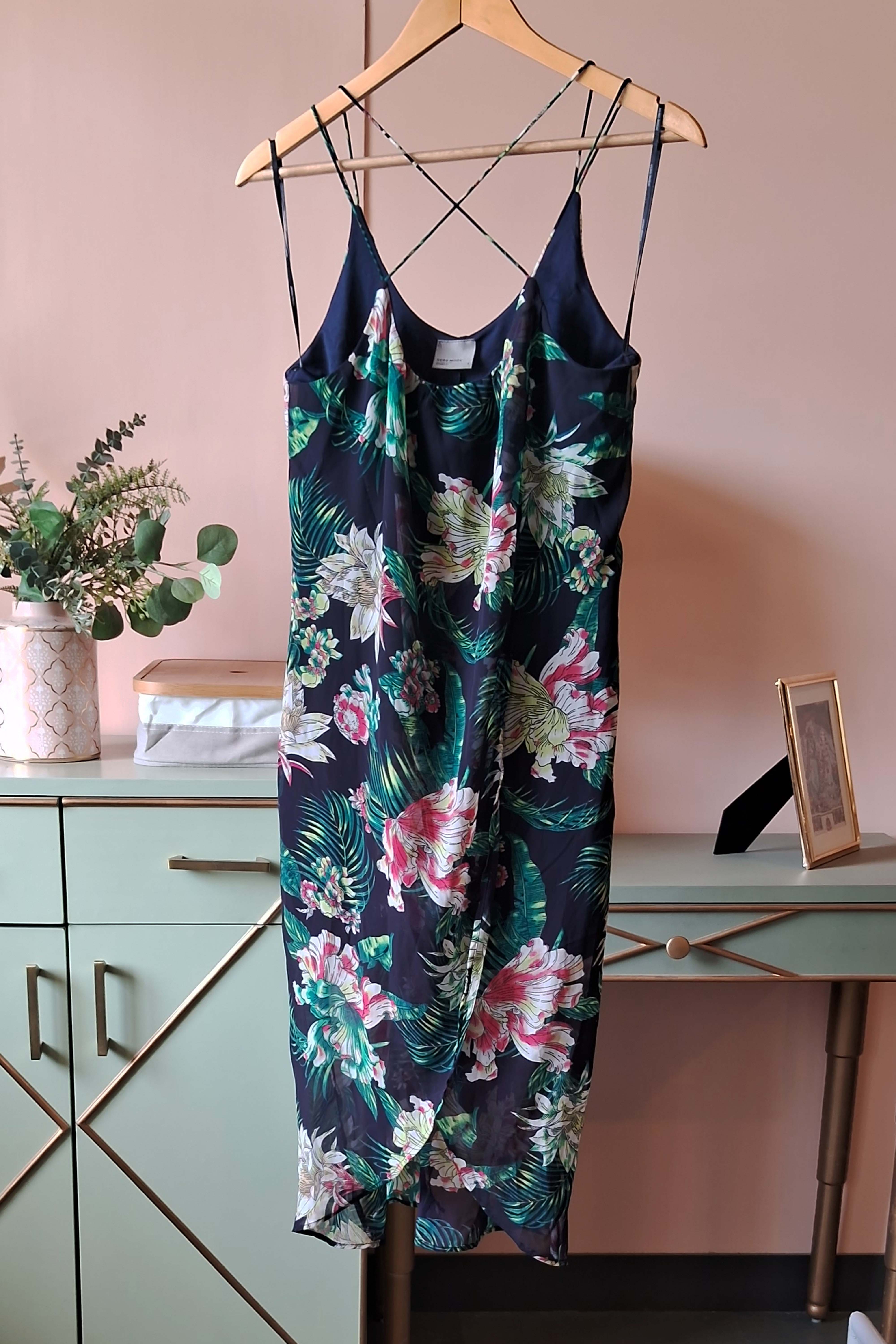 Floral Navy Beach Dress  (PL-86)