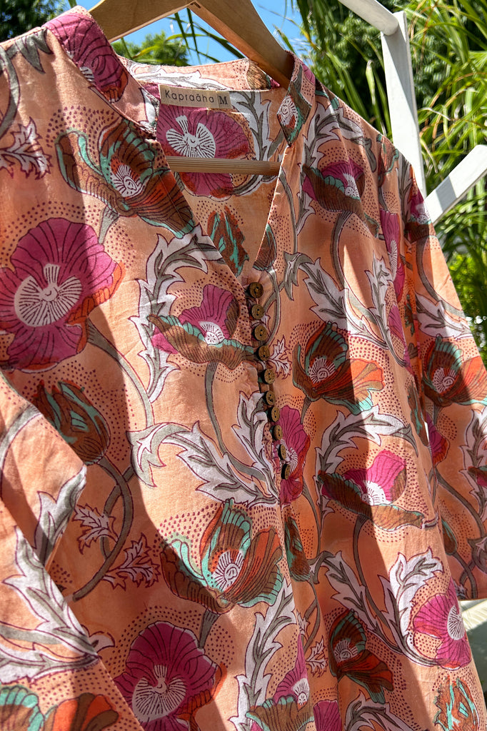 Pink Floral Cotton Tunic