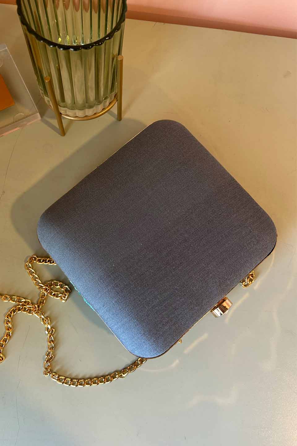 Teal Blue Festive Clutch(PL-002)