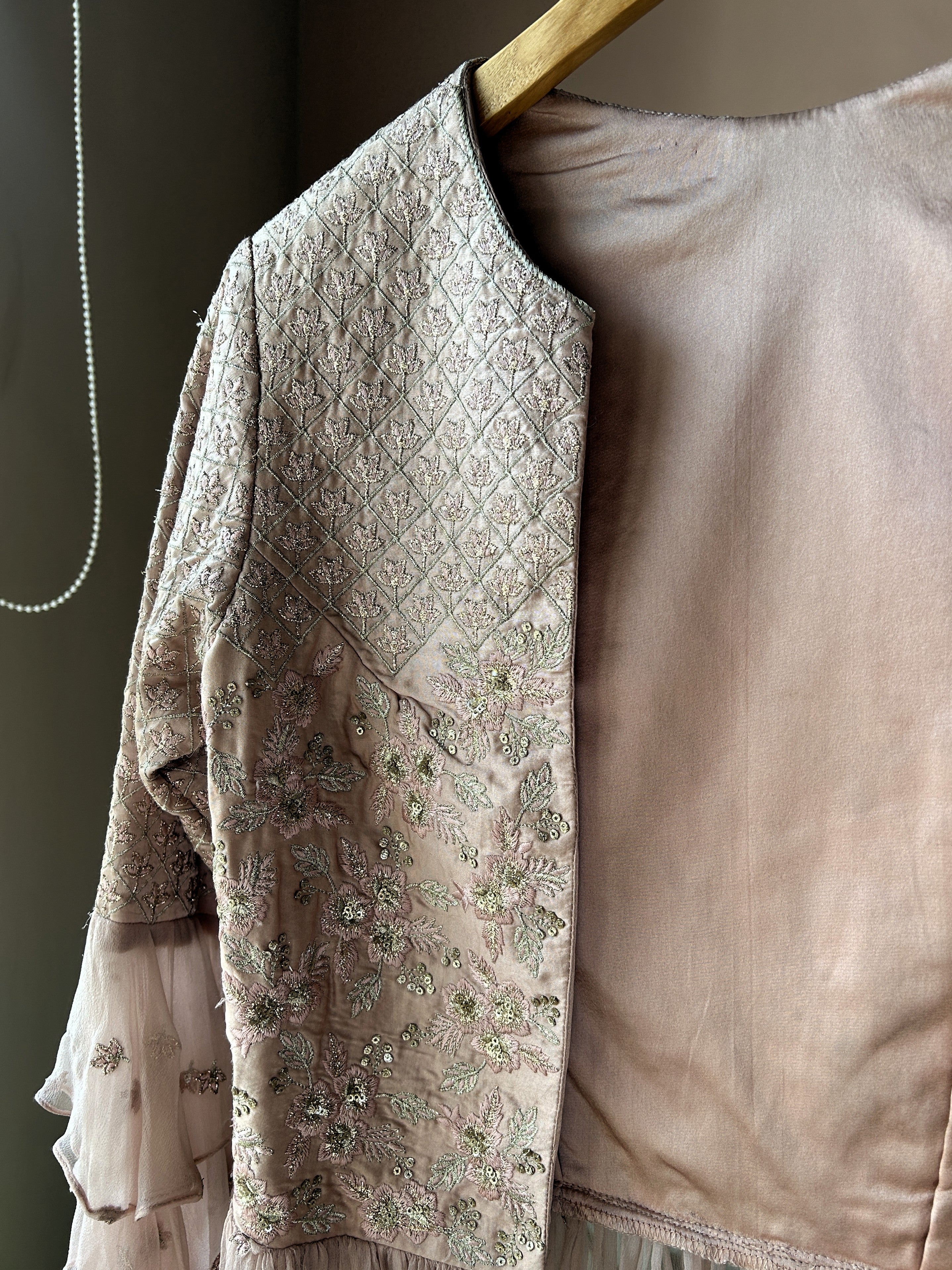 Beige Embroidered Short Jacket (PL-158)