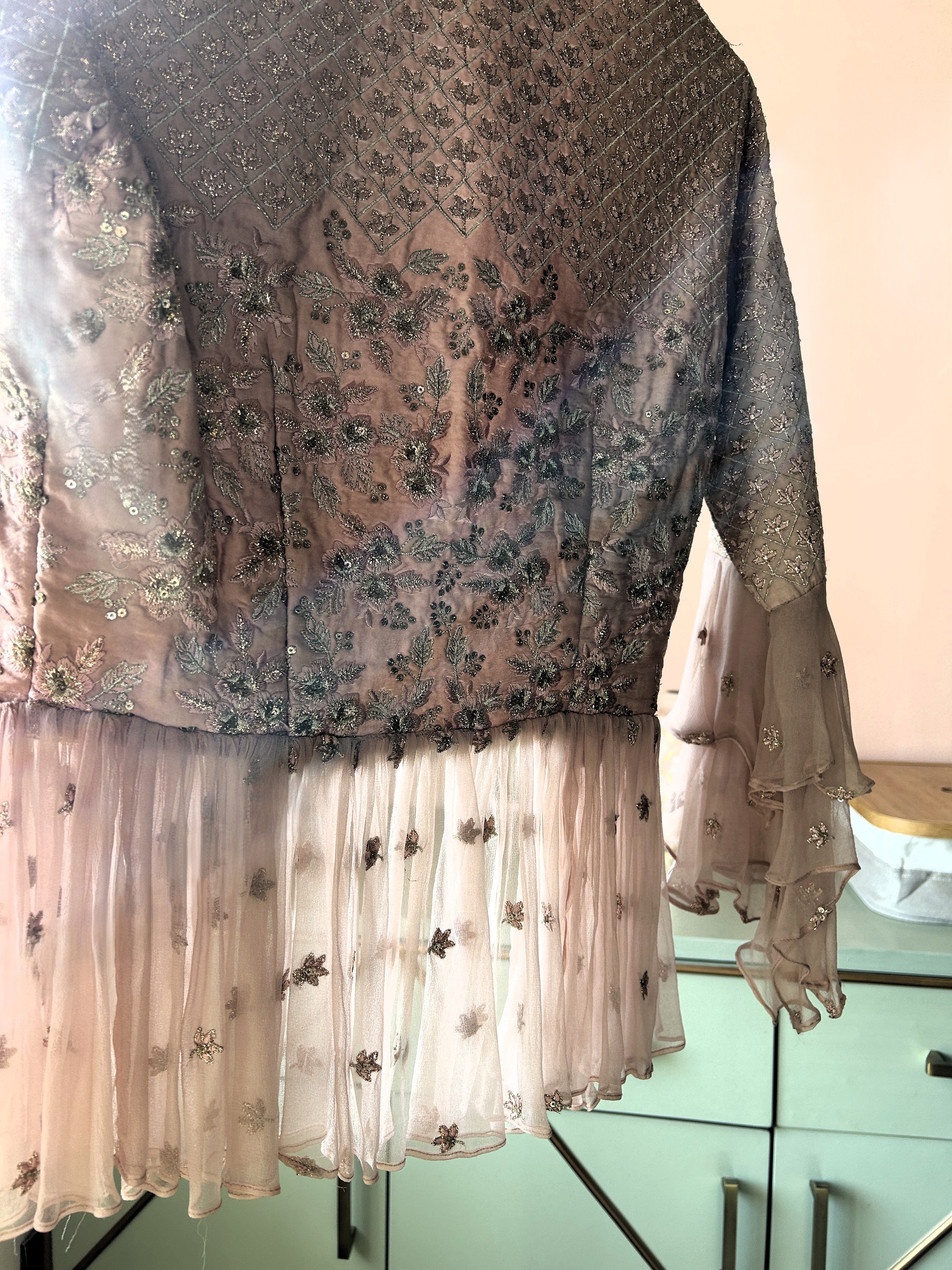 Beige Embroidered Short Jacket (PL-158)