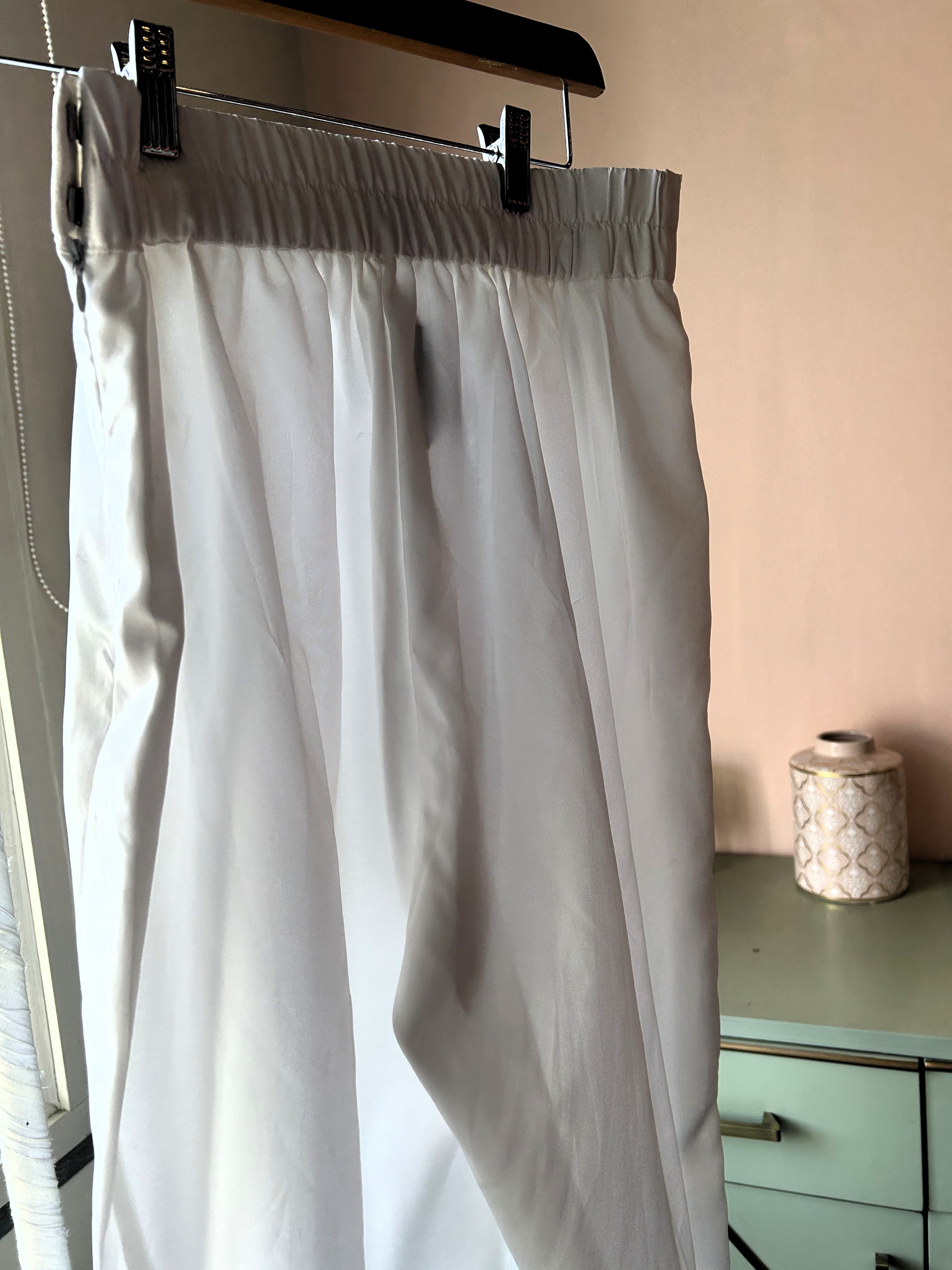 Box Pleated White Pant (PL-160)